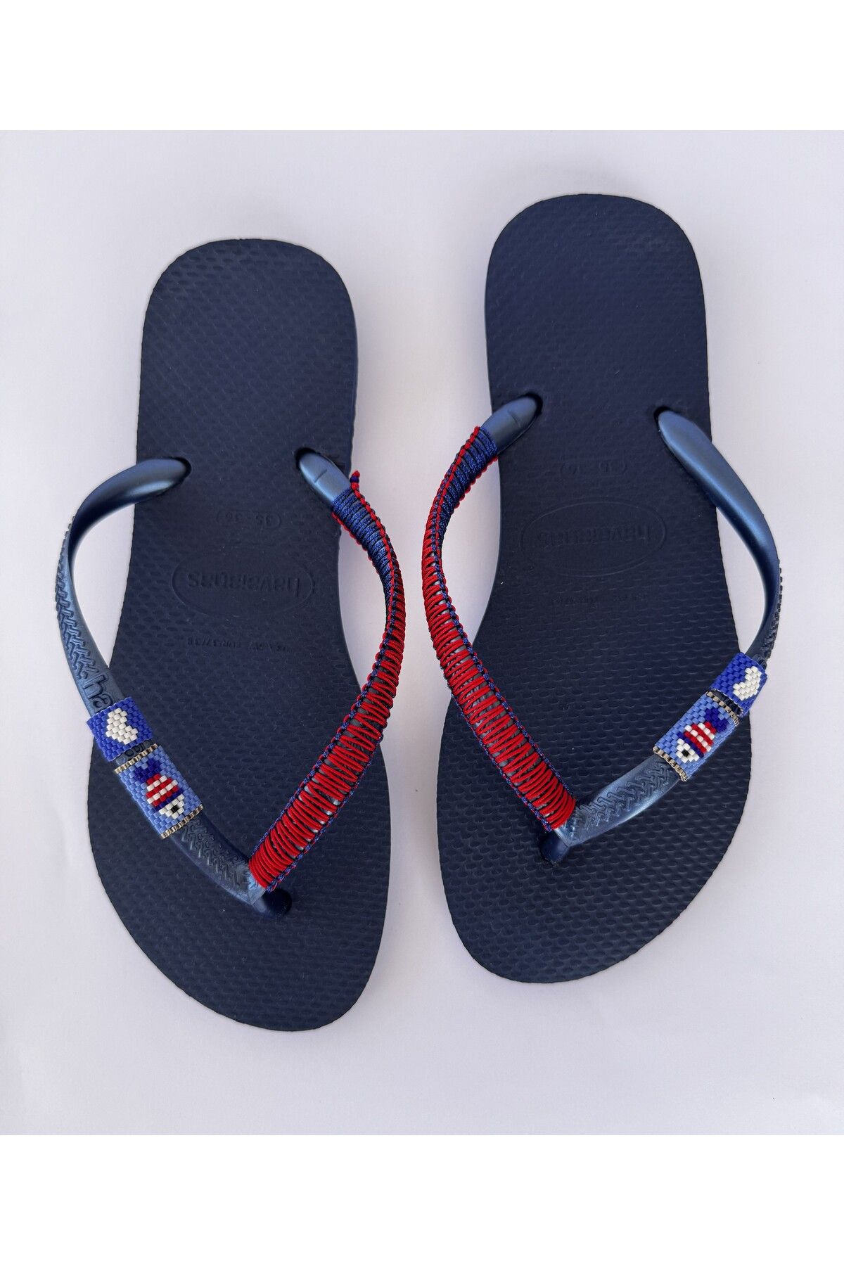 Havaianas Slim Lacivert Terlik Miyuki Motif Detaylı Plaj Terliği
