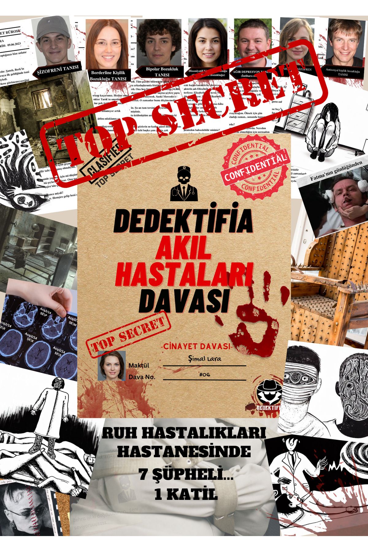 dedektifia Dedektiflik Oyunu, Akıl Hastaları Cinayet Çözme Ve Katili Bulma Oyunu, Suçluyu Bulma- Dedektif Oyunu