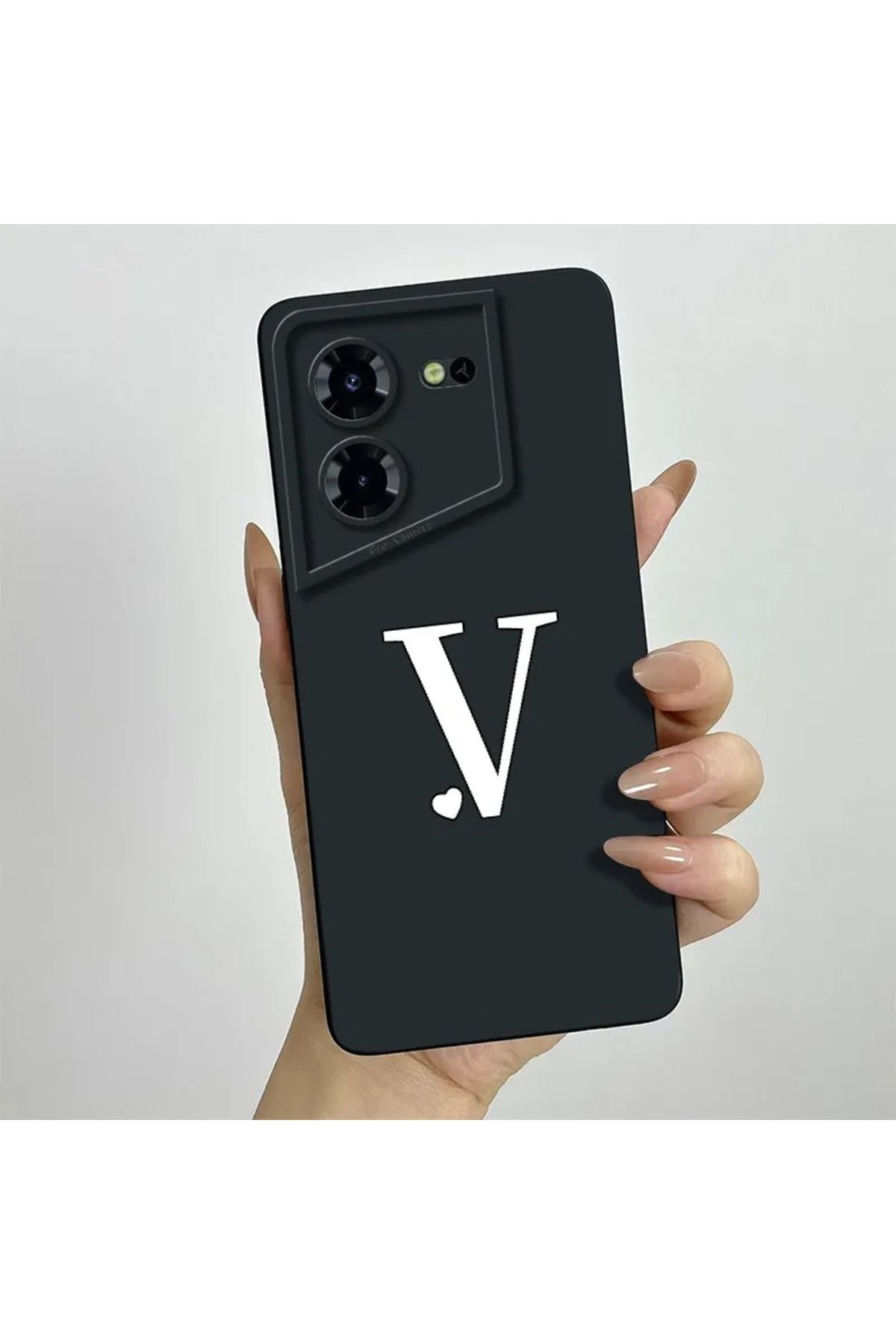Rotaks Tecno Pova 5 Uyumlu Harfli Taç Baskılı Kişiye Özel Silikon Telefon Kılıfı - V