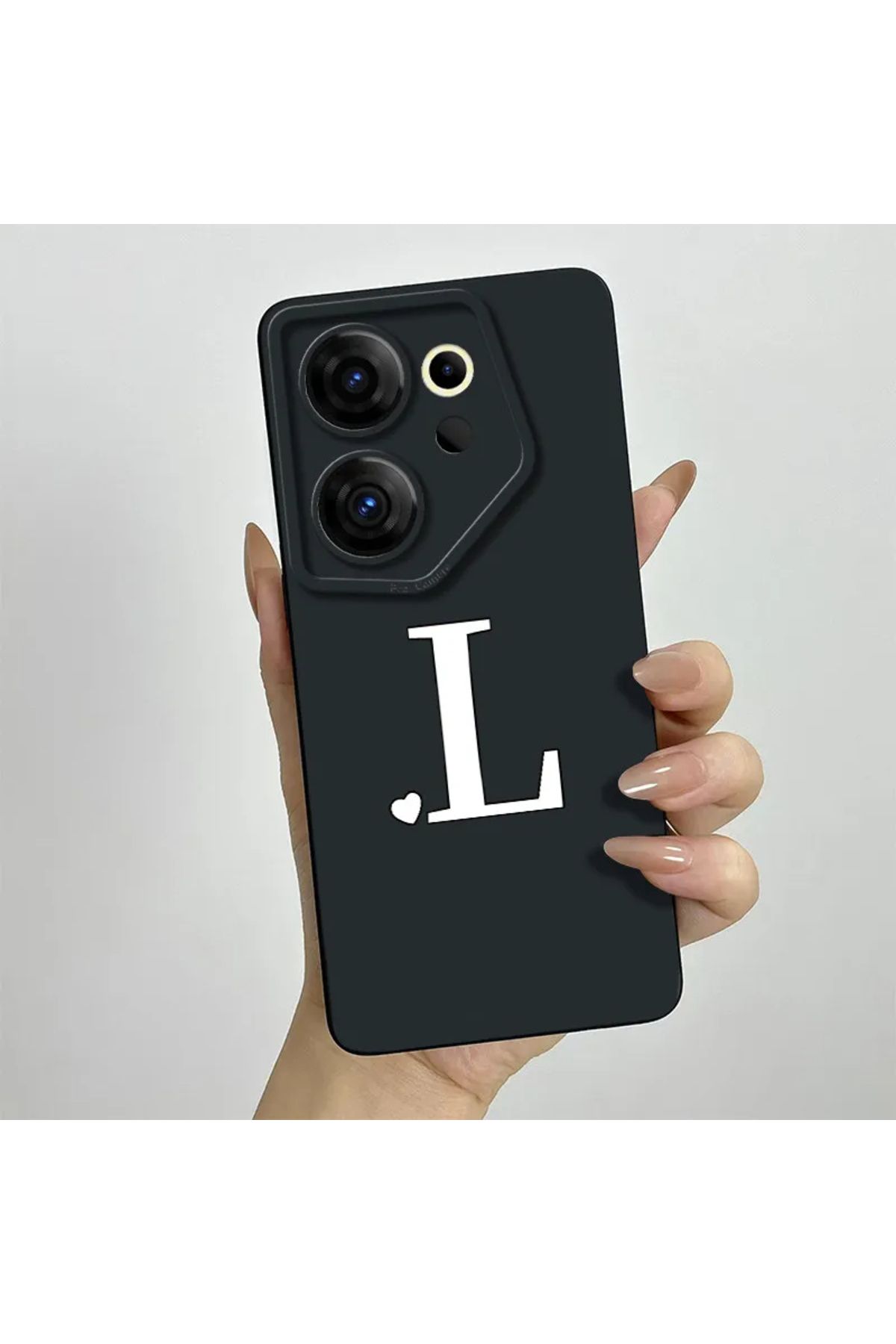 Rotaks Tecno Camon 20 Premier 5g Uyumlu Harfli Taç Baskılı Kişiye Özel Silikon Telefon Kılıfı - L