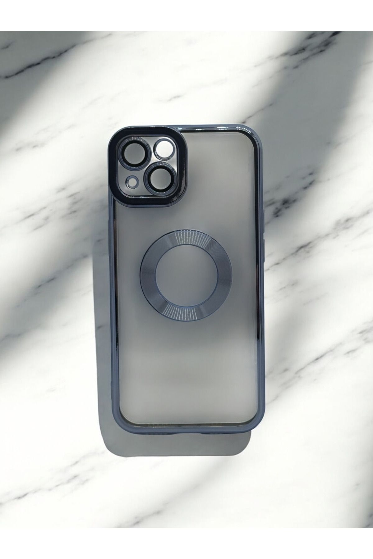 DUBİGOLD İPHONE 13 UYUMLU KAMERA KORUMALI LOGO GÖSTEREN OMEGA KILIF