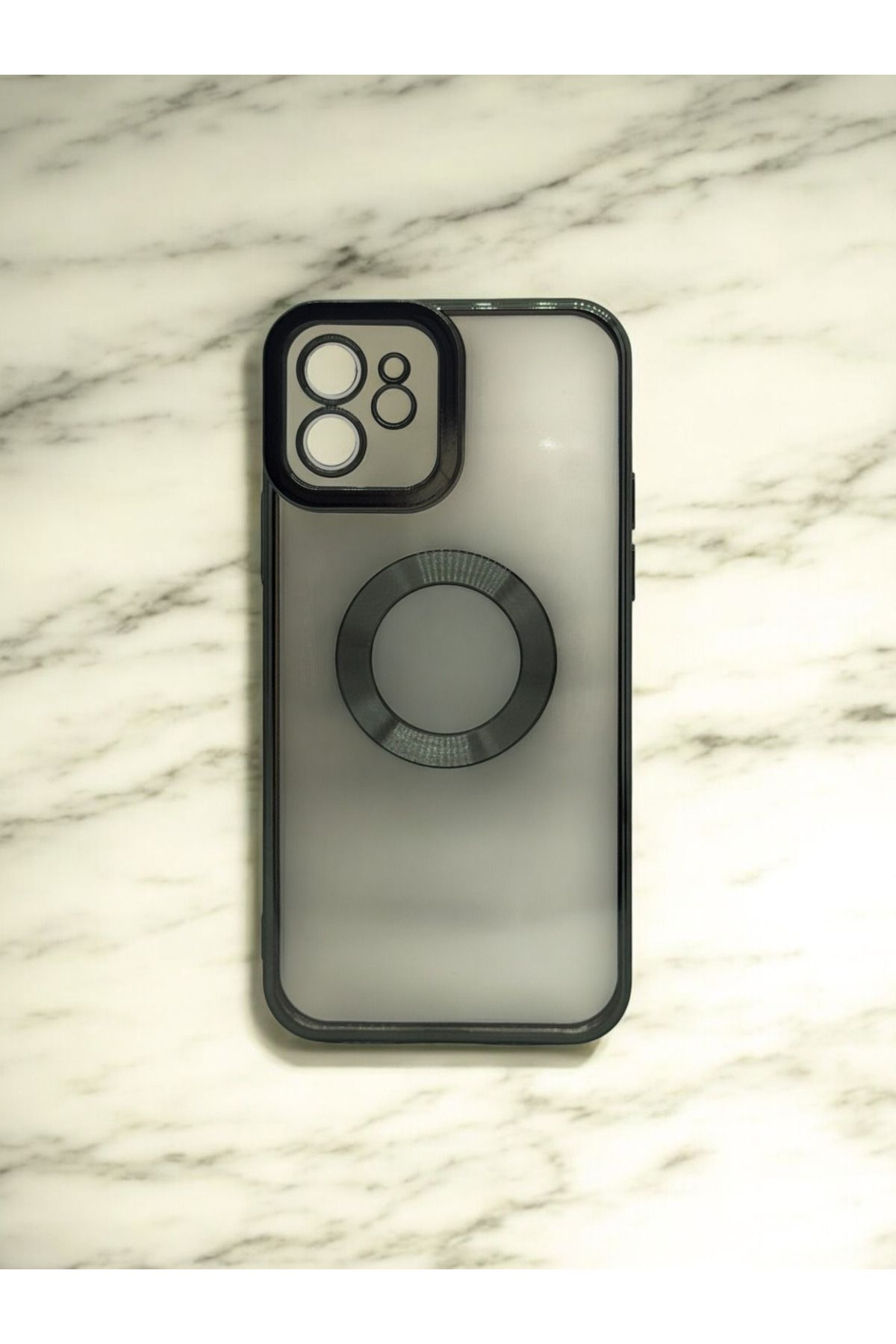 DUBİGOLD İPHONE 12 UYUMLU KAMERA KORUMALI LOGO GÖSTEREN OMEGA KILIF