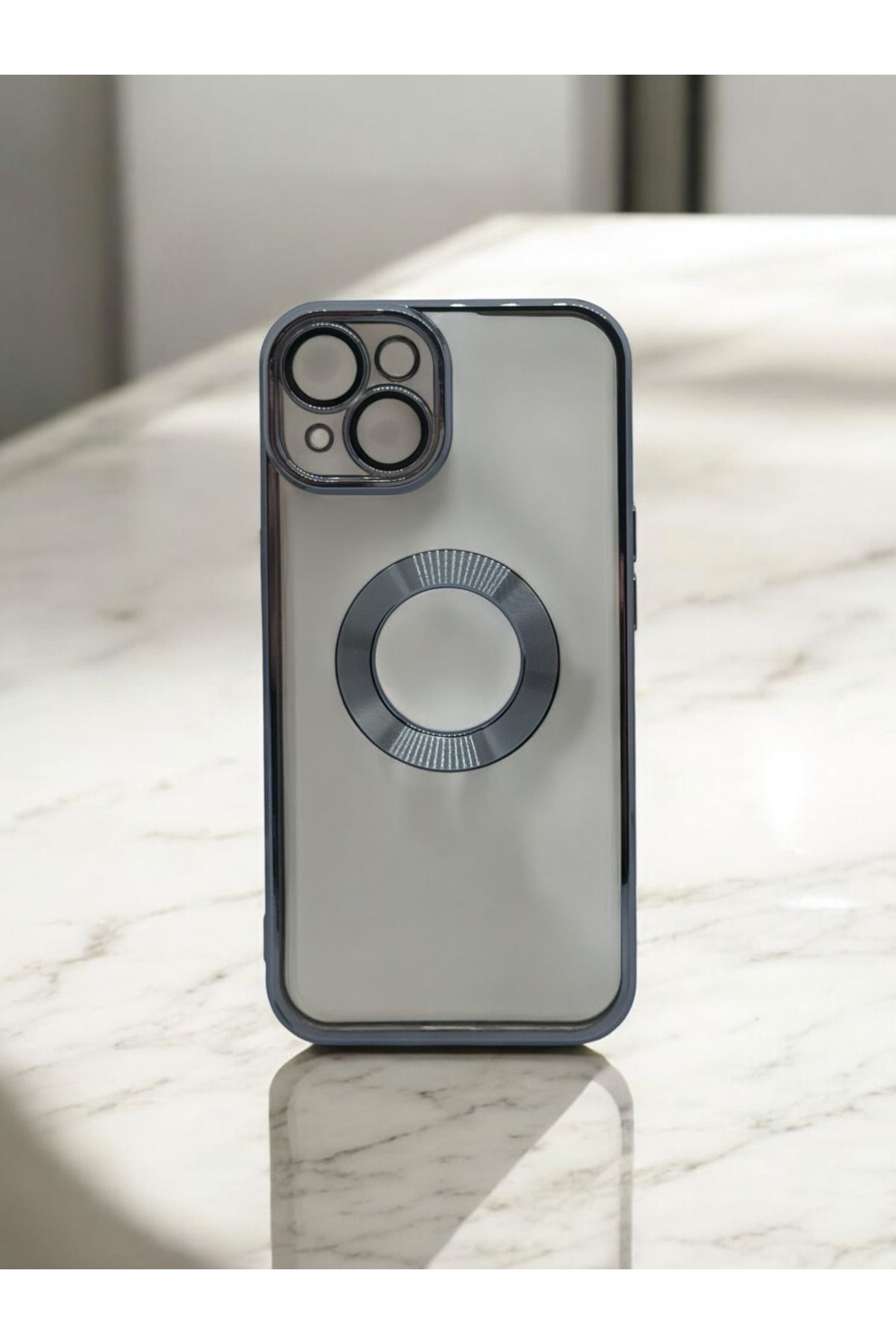 DUBİGOLD İPHONE 14 UYUMLU KAMERA KORUMALI LOGO GÖSTEREN OMEGA KILIF