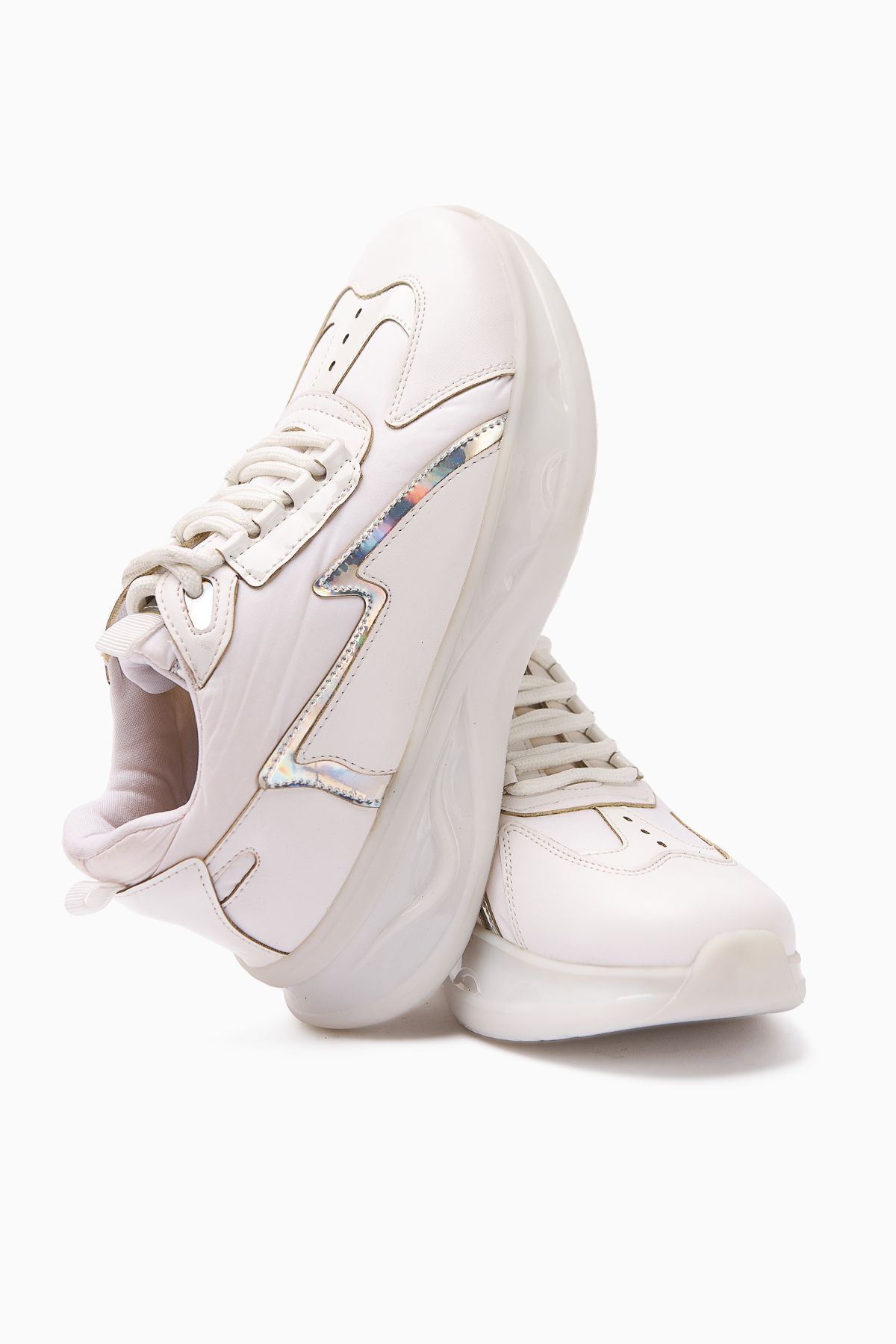 Limoya Tolin Beyaz Paraşüt Kumaşlı Kadın Sneakers Ayakkabı