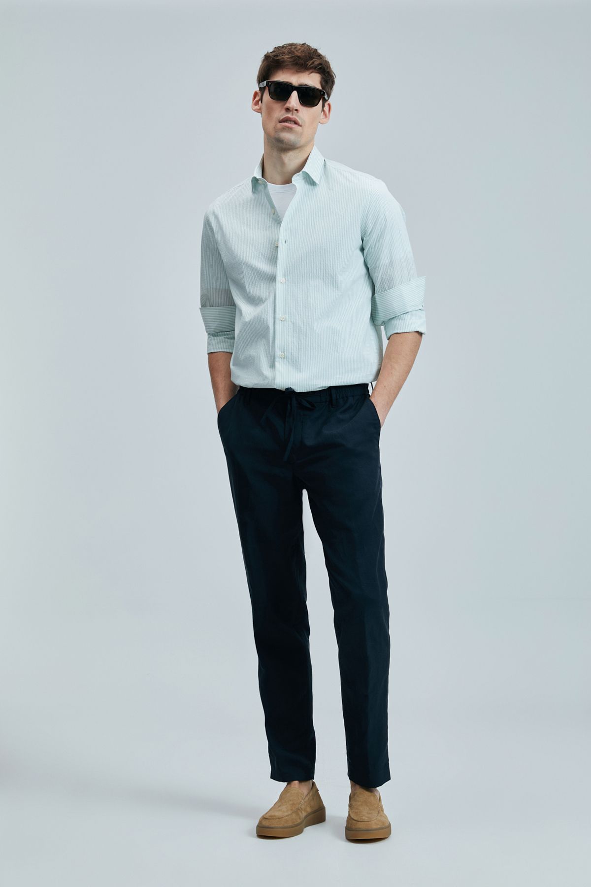 Lufian Charles Erkek Basic Gömlek Regular Fit Yeşil