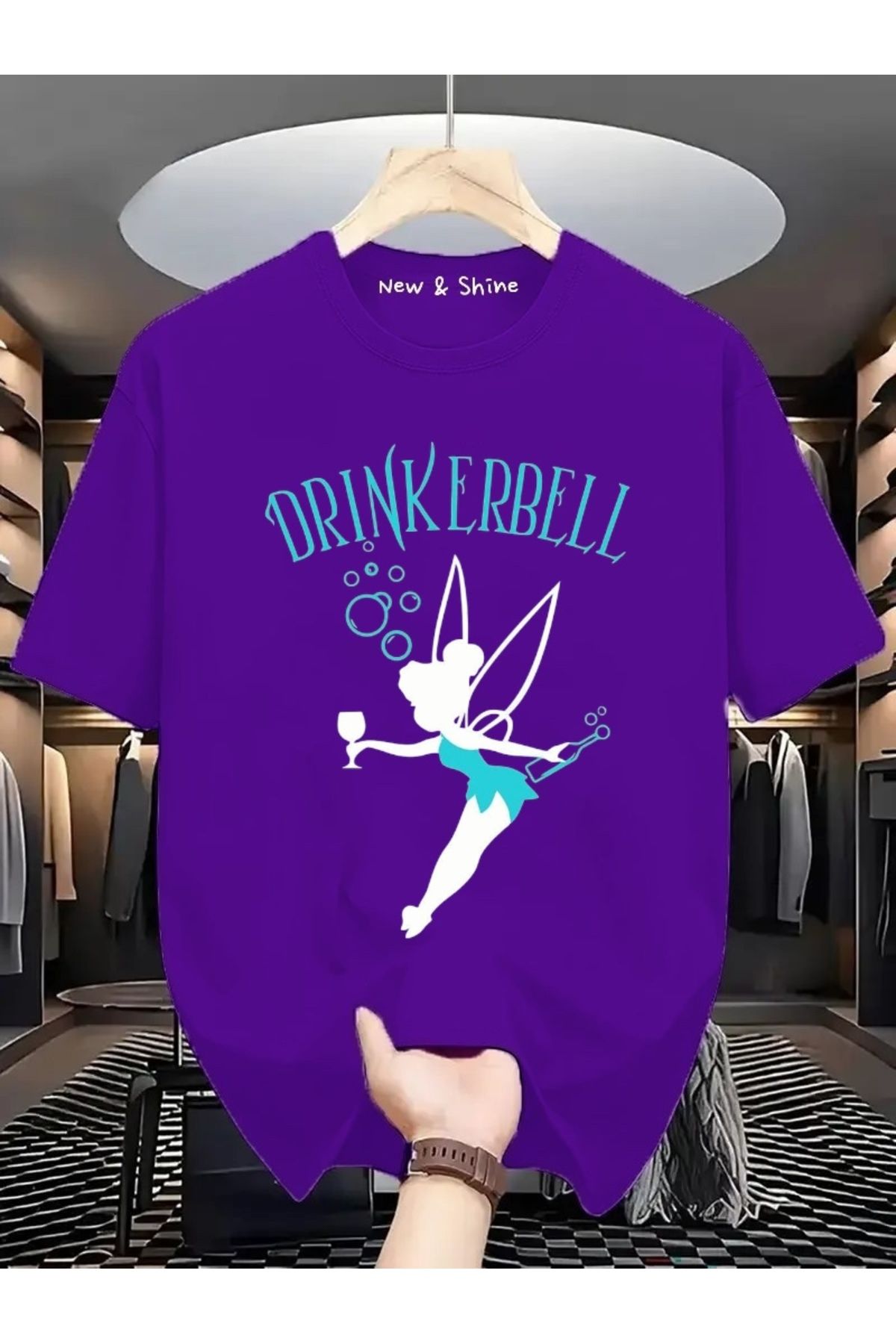 New Shine Drinkerbell Baskılı Oversize T-Shirt