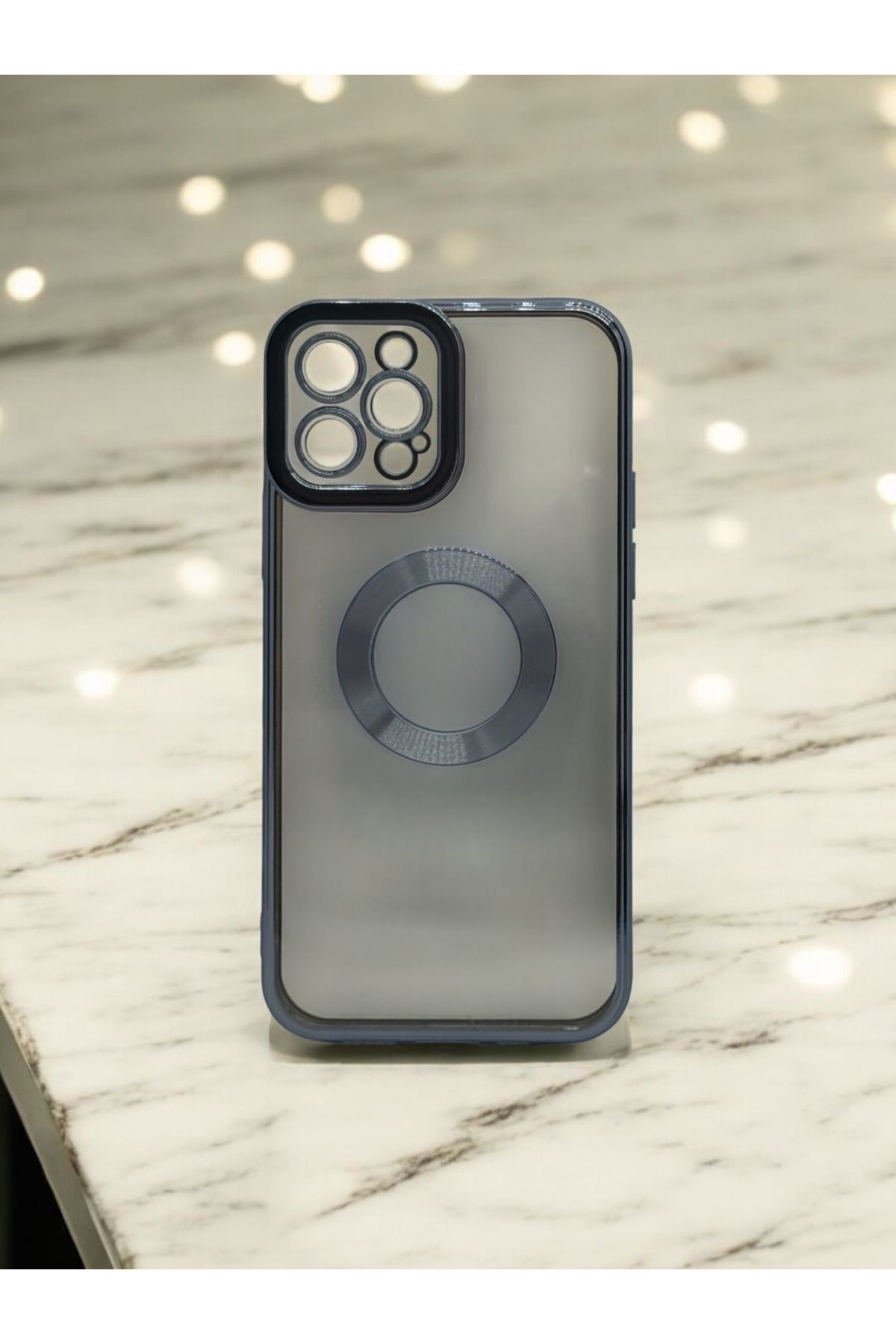 DUBİGOLD İPHONE 12 PRO UYUMLU KAMERA KORUMALI LOGO GÖSTEREN OMEGA KILIF
