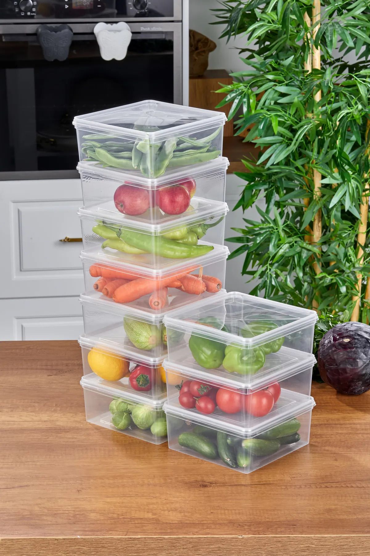 ALPY E TRADE-🌟   Set of 5 (2000 ml) Square Freezer Compatible Self-Covered Storage Containers 🌟 2