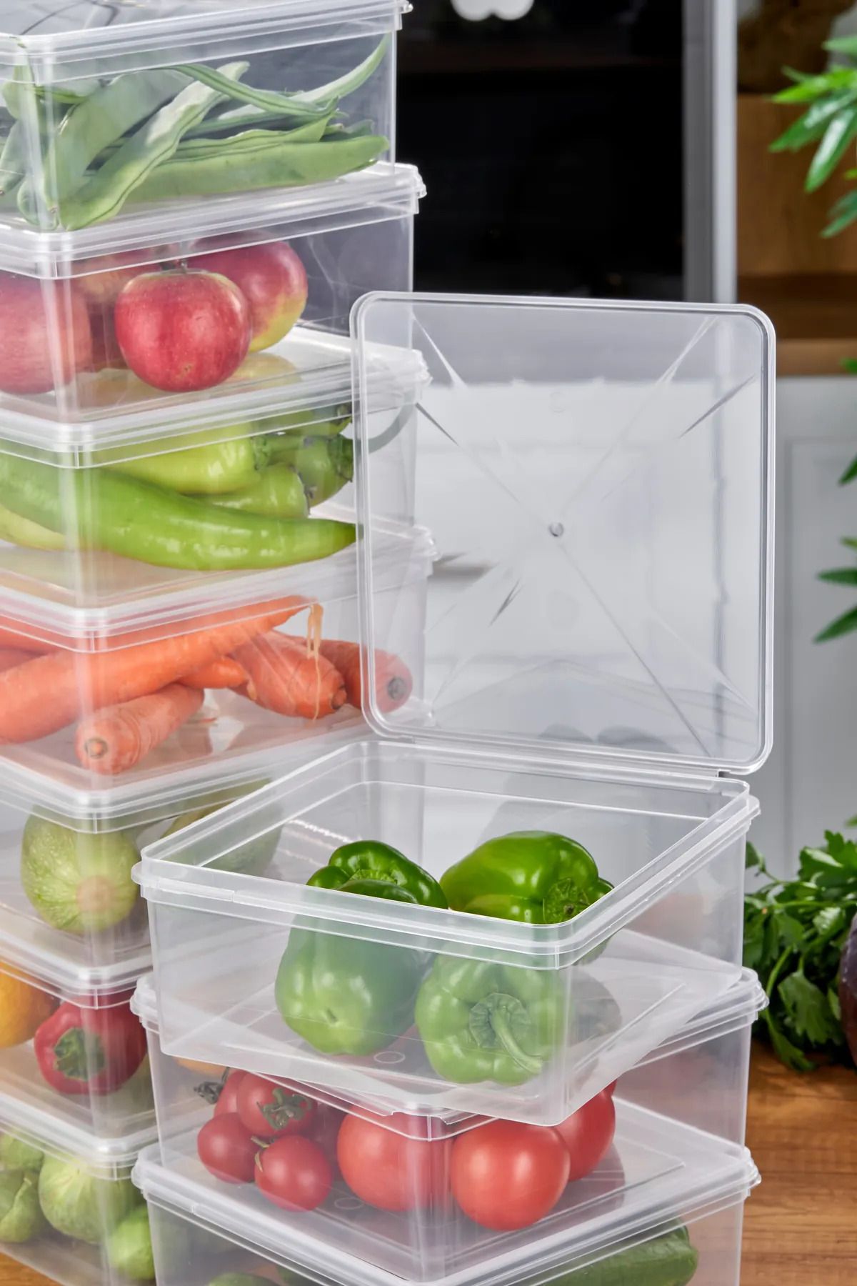 ALPY E TRADE-🌟   Set of 10 (2000 ml) Square Freezer Compatible Self-Covered Storage Containers 🌟 3
