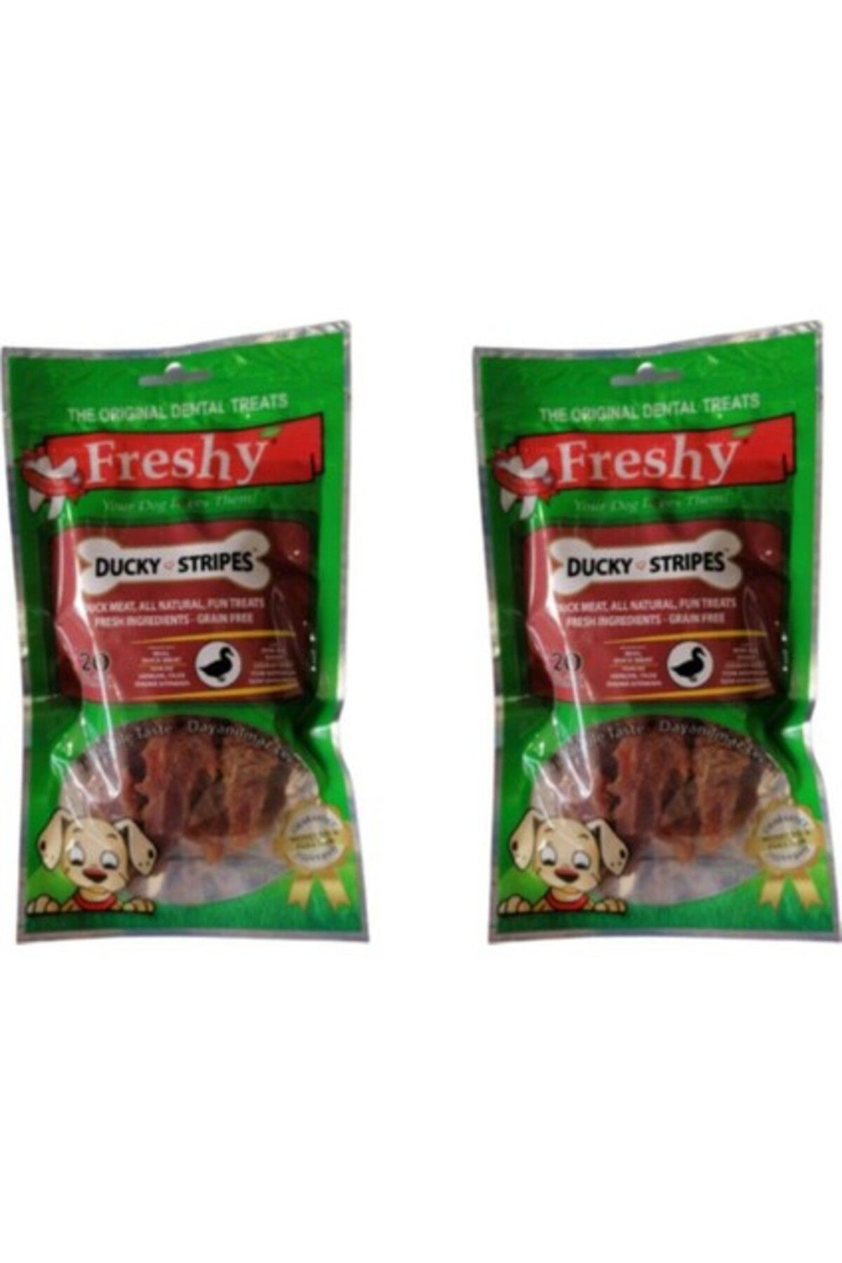 Orqinel Freshy Taze Ördek Eti Şerit Köpek Ödülü 20"li 80gr X2 Adet Freshy Ördek