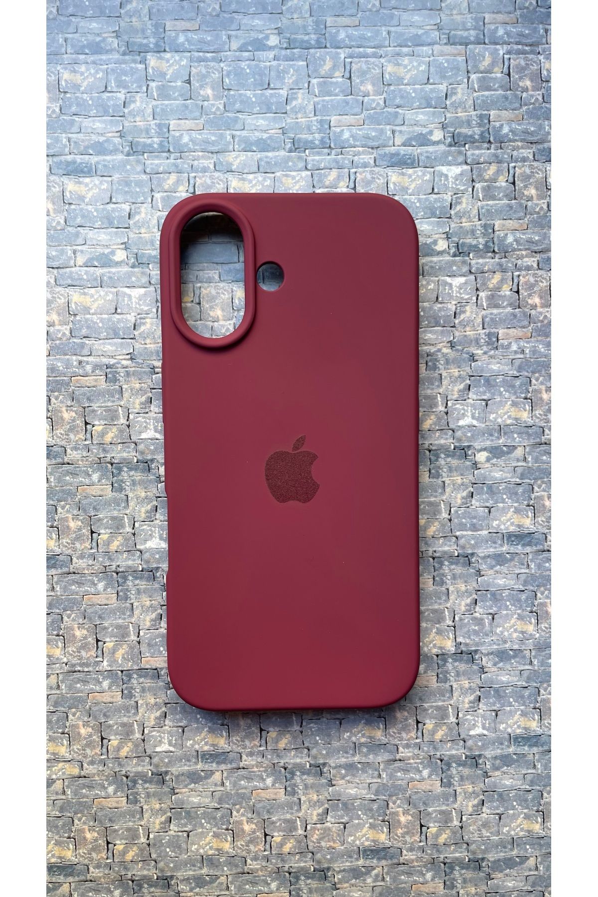 BCNCASE İphone16 Logolu Telefon Kılıfı Yumuşak Silikon Kauçuk İçi Kadife Ince Kılıf ÇizilmezDayanıklı