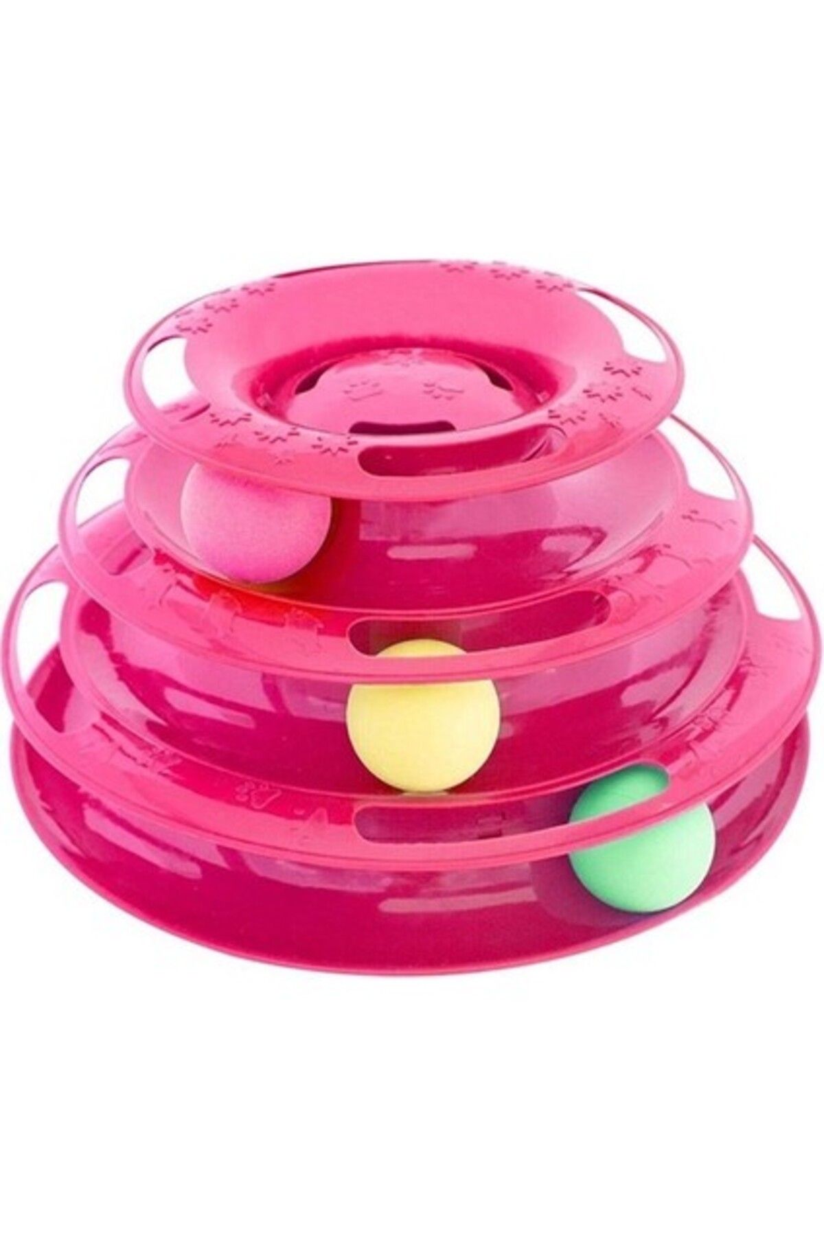 Orqinel Glipet Miapet Tower Of Tracks Toplu Yuvarlak Kedi Oyuncağı 24 x 13 cm - Fuşya