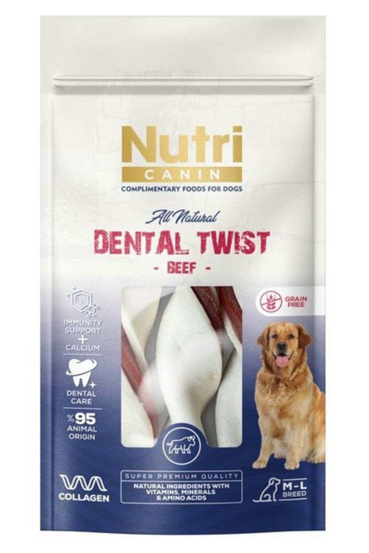 Orqinel Nutri Canin Dental Twist Biftekli Diş Sağlığı Köpek Ödülü 120 gr
