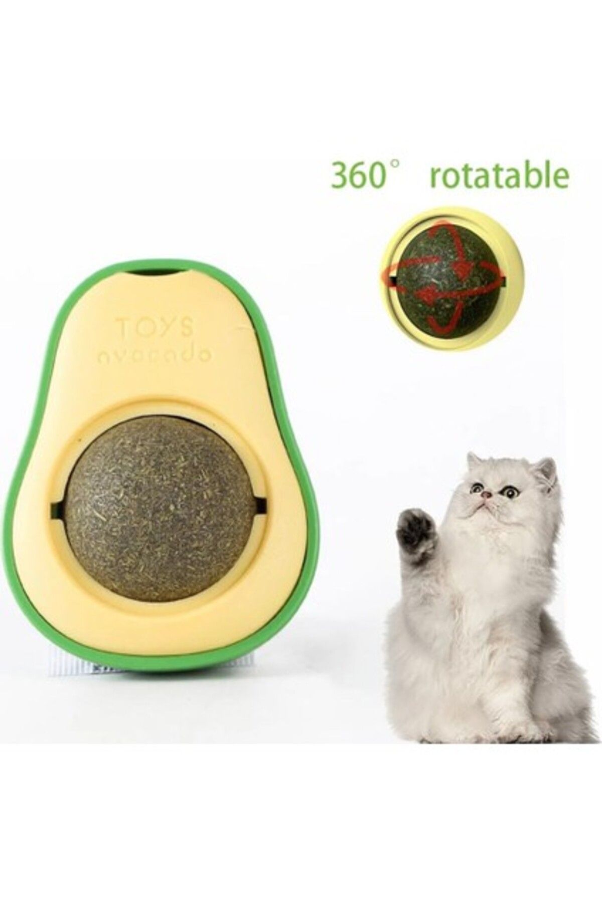 Orqinel Petistera Yapışkanlı Avokado Catnip (Kedi Nanesi) Topu Kedi Oyuncağı