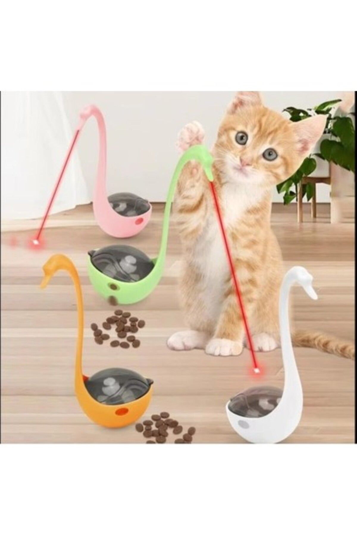 Orqinel Ttt Kuğu Şeklinde Lazerli Kedi Oyuncağı