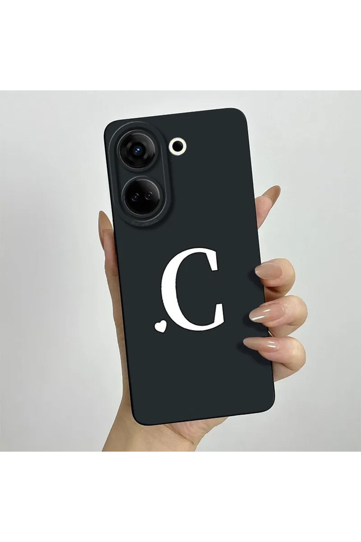 Rotaks Tecno Camon 20 Pro 4g Uyumlu Harfli Taç Baskılı Kişiye Özel Silikon Telefon Kılıfı - C