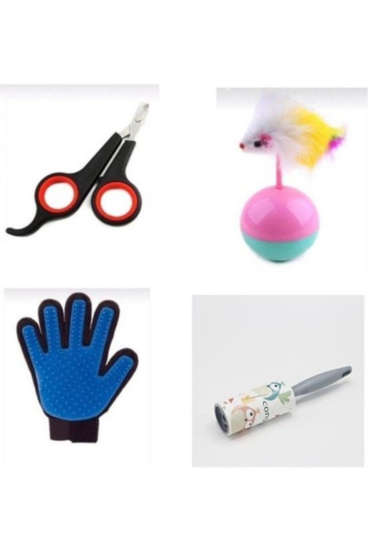 Orqinel GOBYPET Kedi Tırnak Makası Eldiven Hacı Yatmaz ve Yıkanabilir Rulo 4 Lü Set
