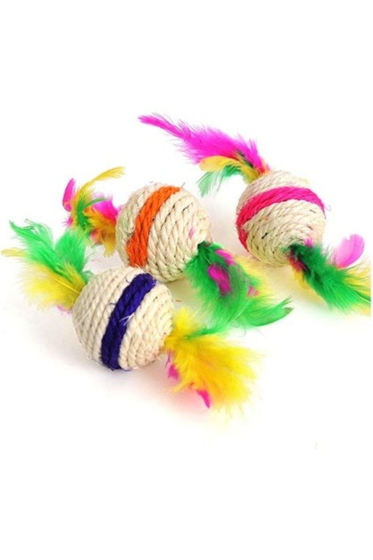 Orqinel Glipet Çift Tüylü Örgü Kedi Oyun Topu 4.5 cm
