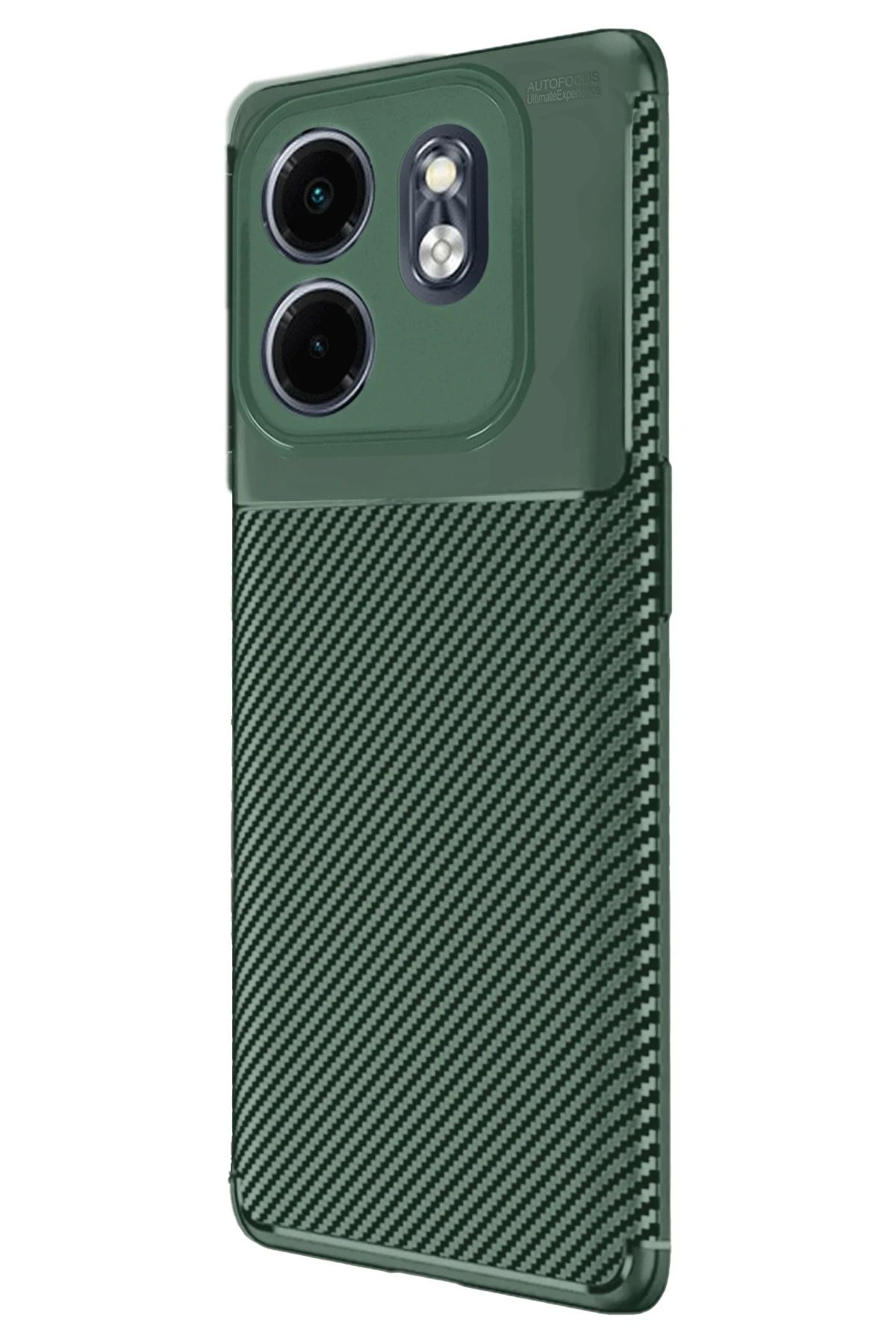 NewFace İnfinix Smart 9 Kılıf Auto Focus Karbon Kapak - Koyu Yeşil MRAYD