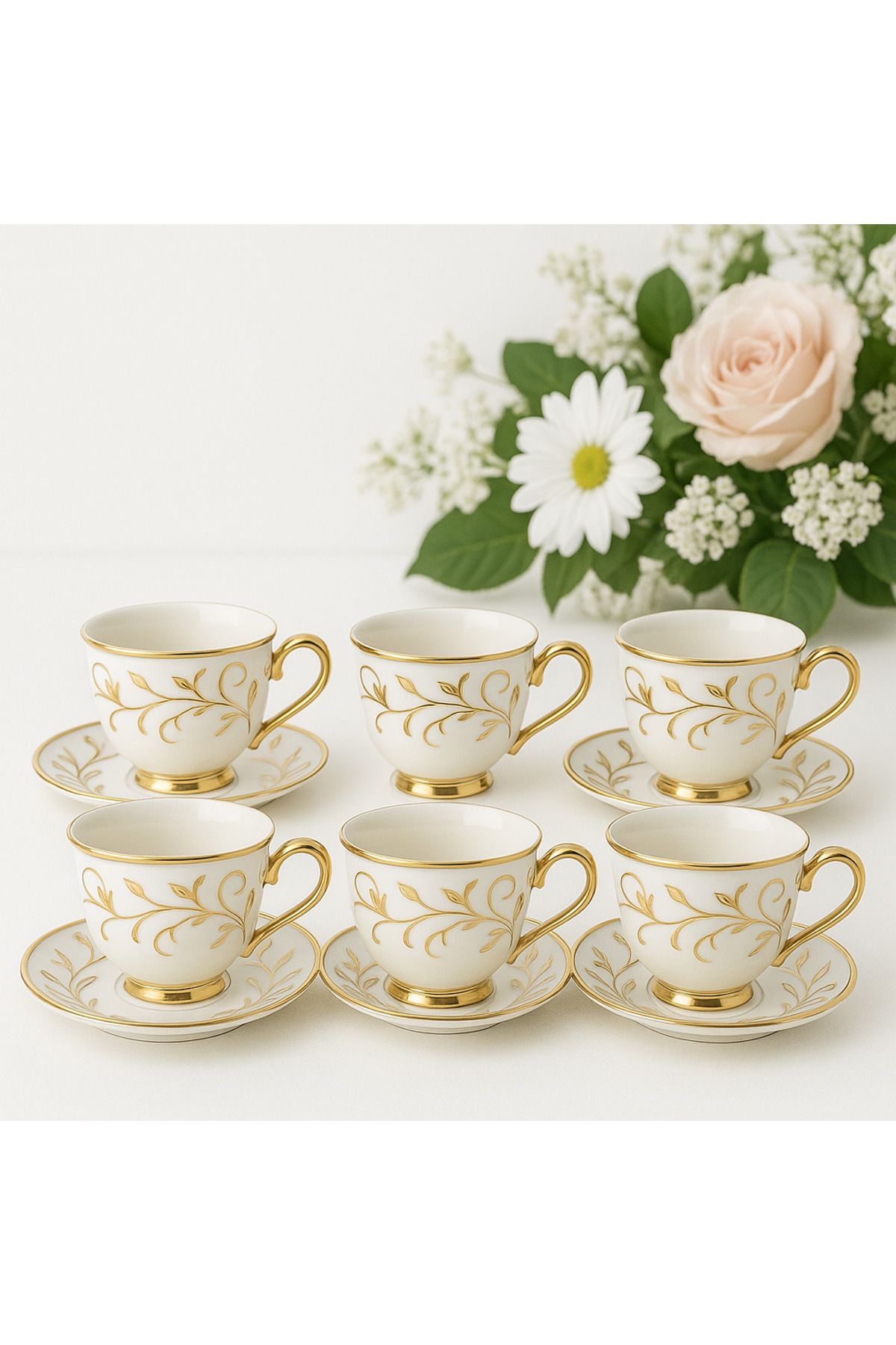 Store 6 Kişilik Porselen Türk Kahvesi Fincan Takımı