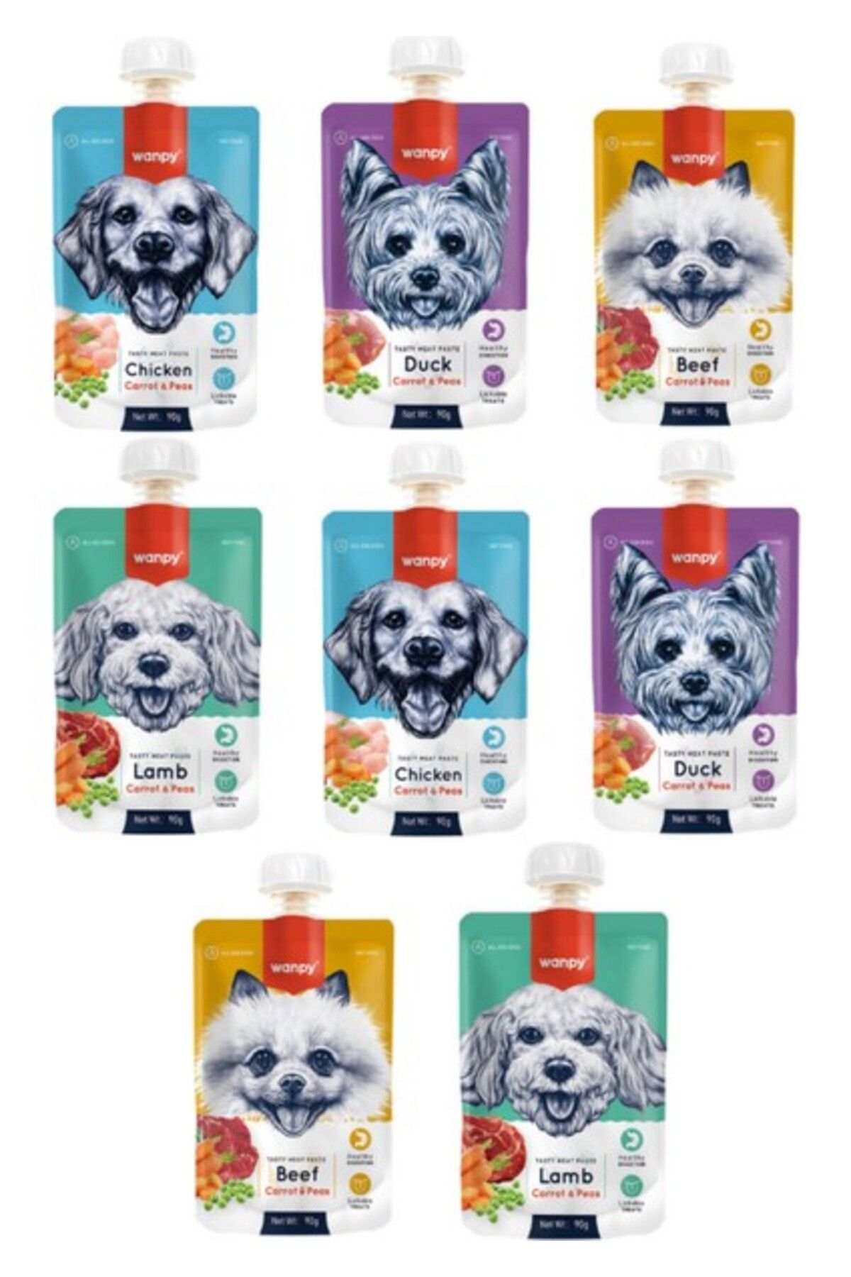 Orqinel Wanpy Karma Taze Köpek Et Ezmesi 90GR - 8 Adet