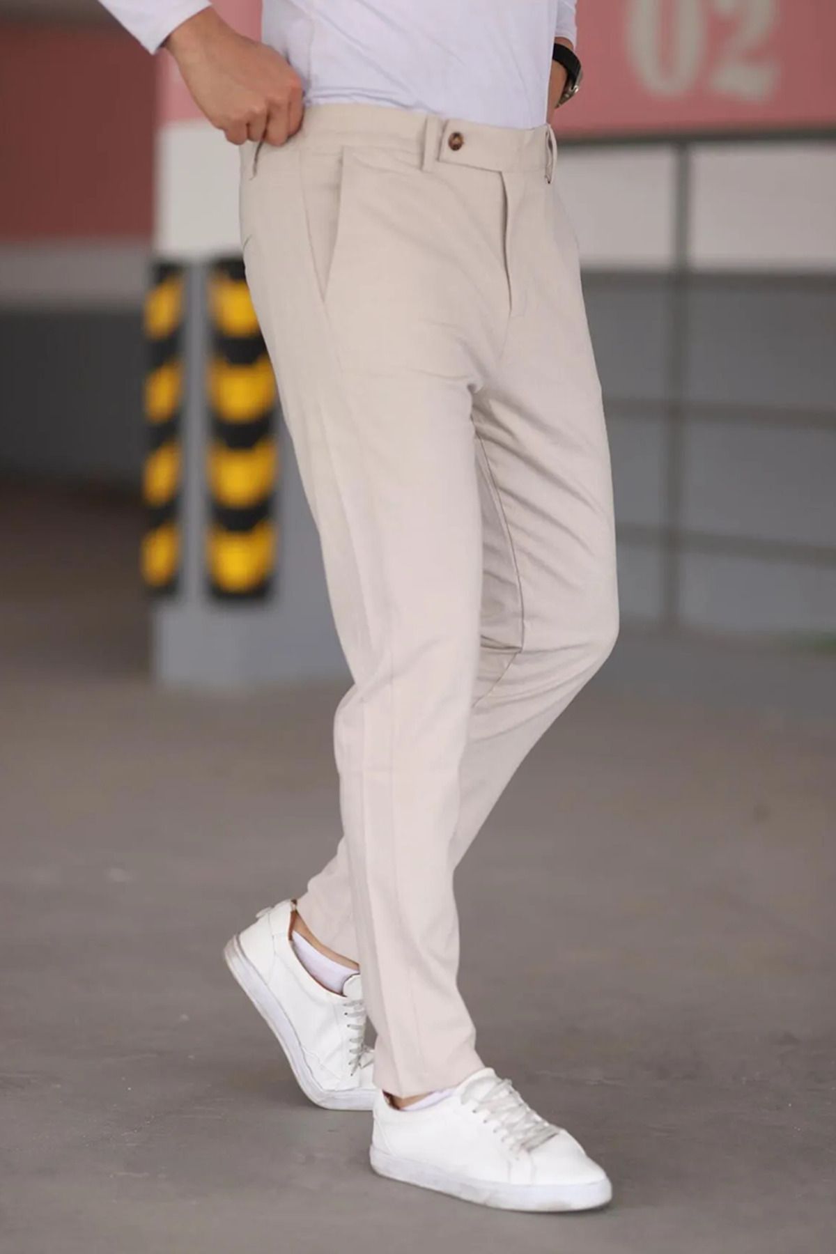 bombe Erkek Slim Fit Bilek Boy Esnek Likralı Kumaş Pantolon