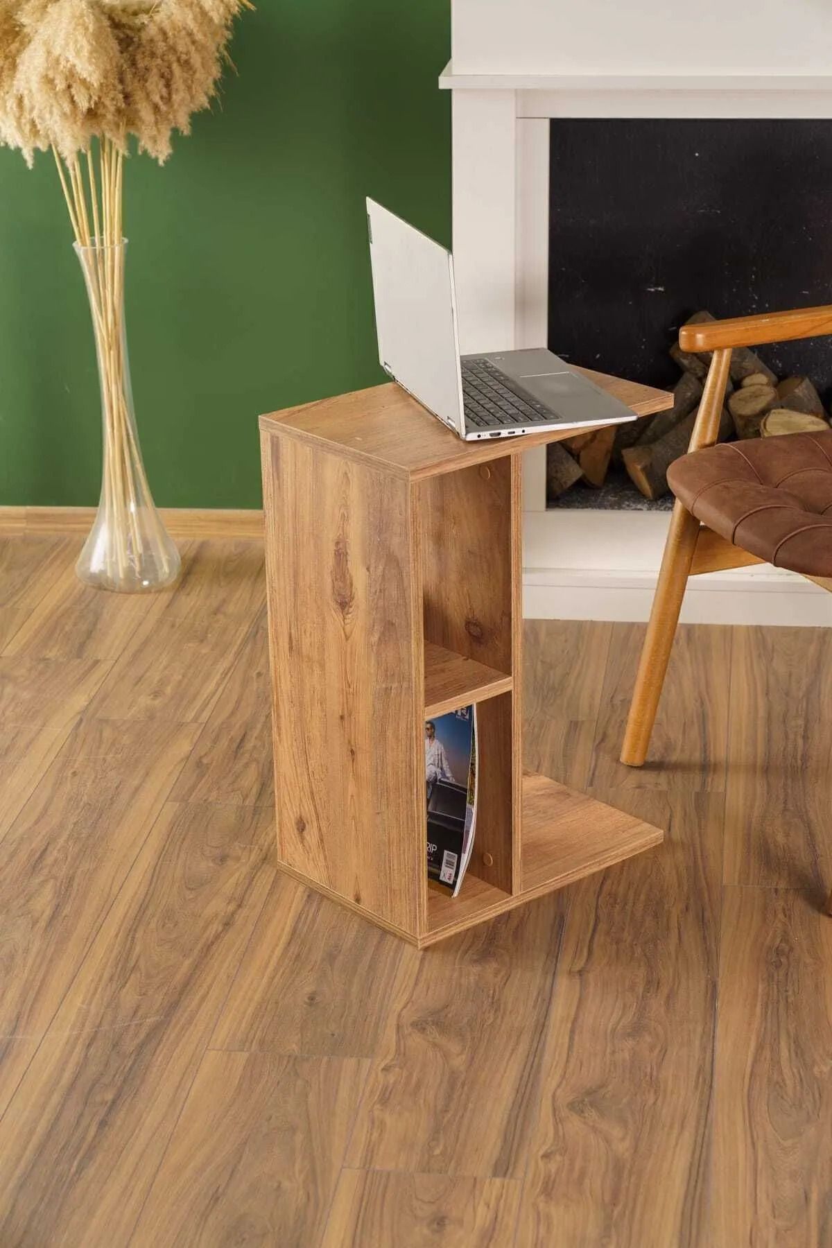 interGO-Side And Center Table With Shelves - Atlantic Pine Pattern 2