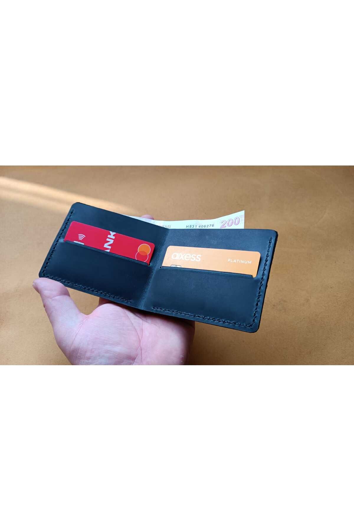 cgderi Kişiye Özel Hakiki Deri Cüzdan – Taba Renk / 2 Kartlık + Nakit Gözlü / Kutulu