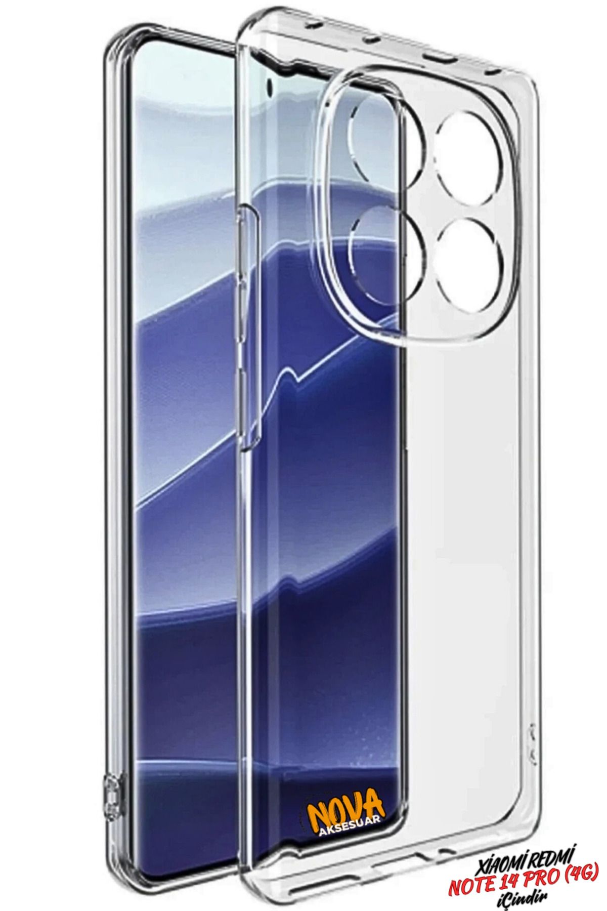 cepmoda XİAOMİ REDMİ NOTE 14 PRO (4G) - Clear ince Şeffaf Kapak Saydam Silikon Telefon Kılıfı - ŞEFFAF
