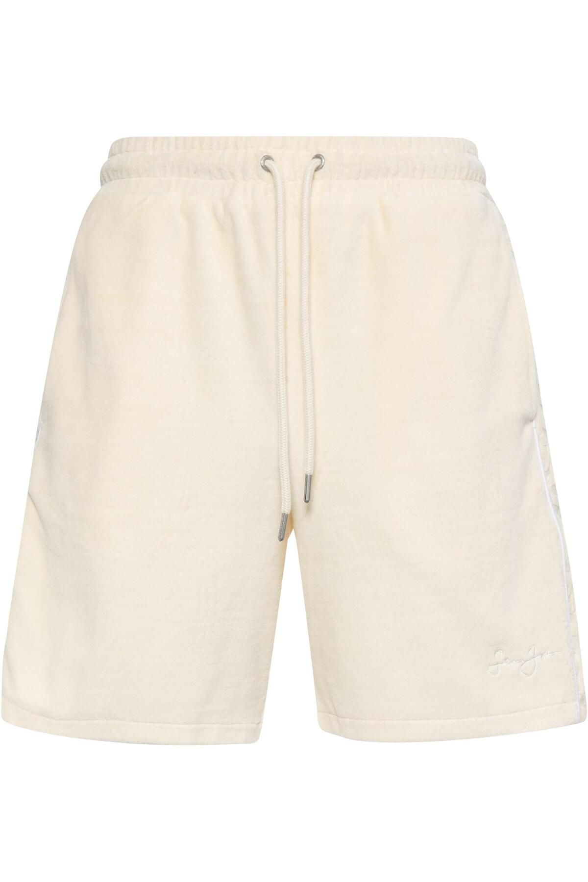 Sean John-Herren Jm232-005-02 Sj Monogram Logo Devorée Stripe Velours Shorts 1