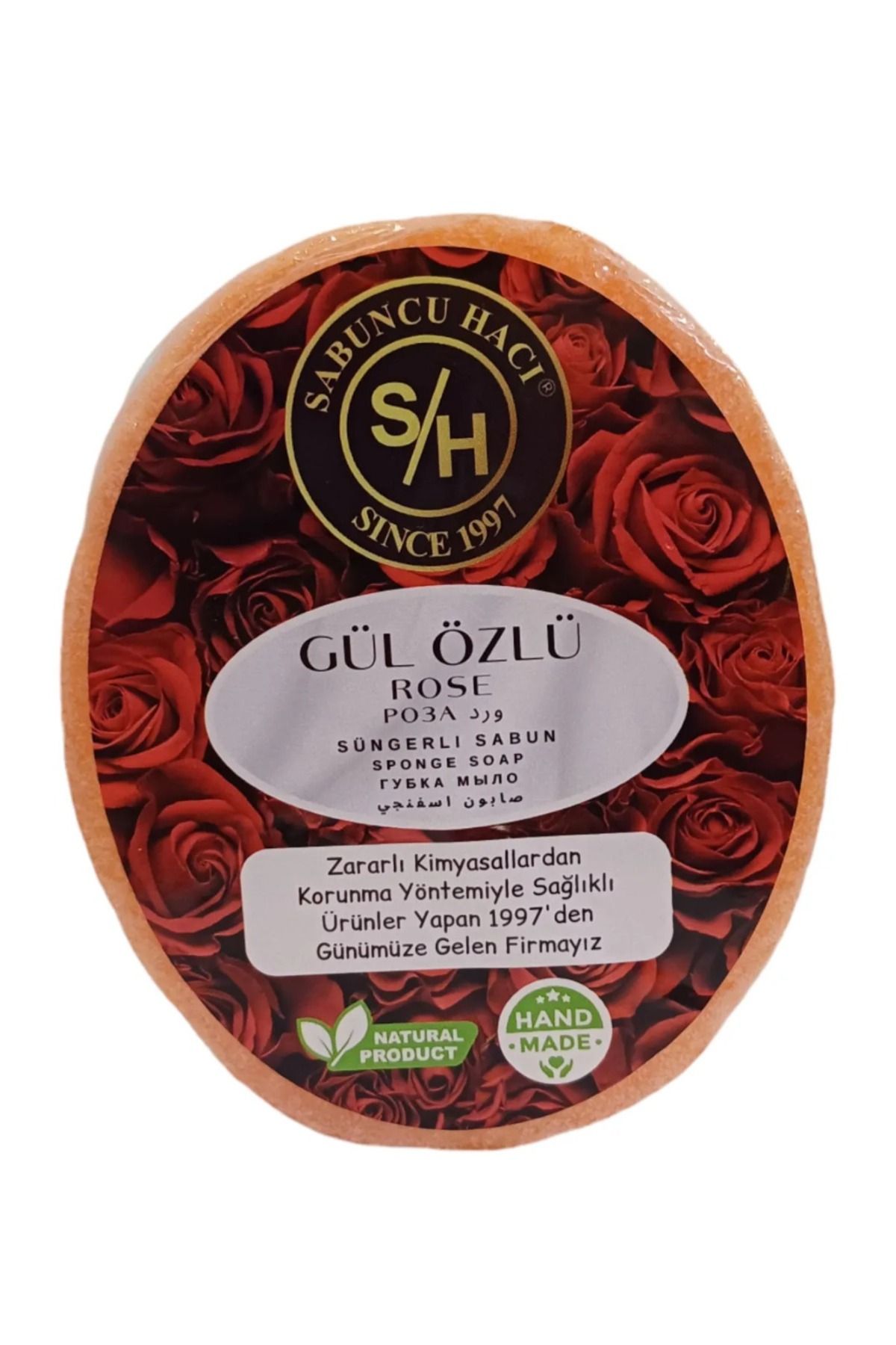 Home Kırmız Gül Özlü ( Batık Ve Çilek Bacak Onarımına Yardımcı ) Doğal Süngerli Sabun 140-150 gr
