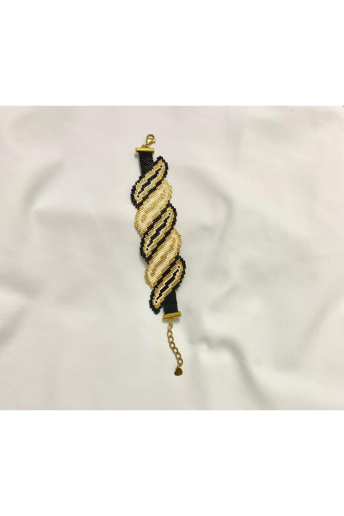 Butik Yaprak Desenli Delica Boncuk Bileklik