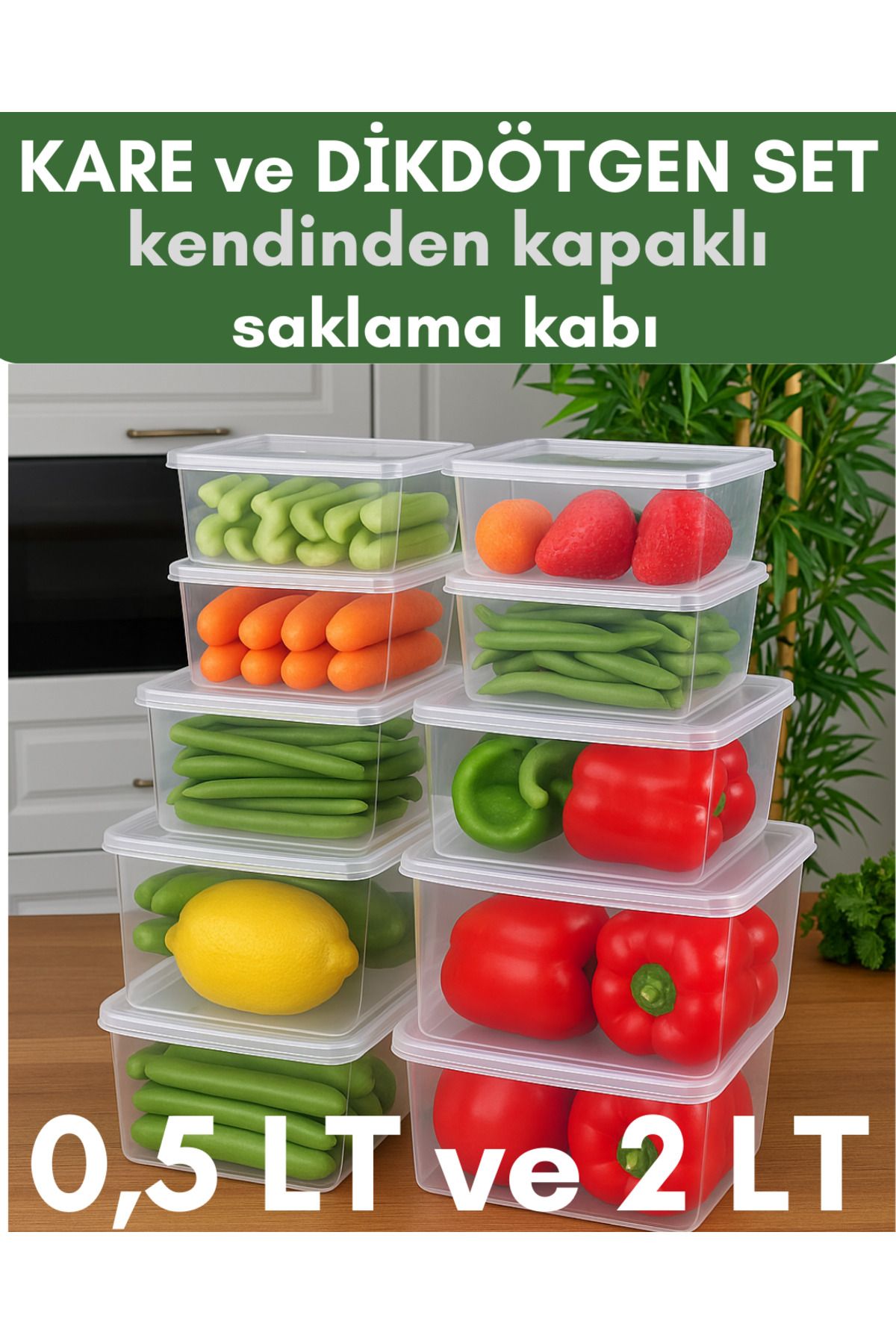 ALPY E TRADE 6’lı Kare Saklama Kabı Seti❄️ (3x500ml + 3x2000ml) – Dondurucu uyumlu, kapaklı, pratik!