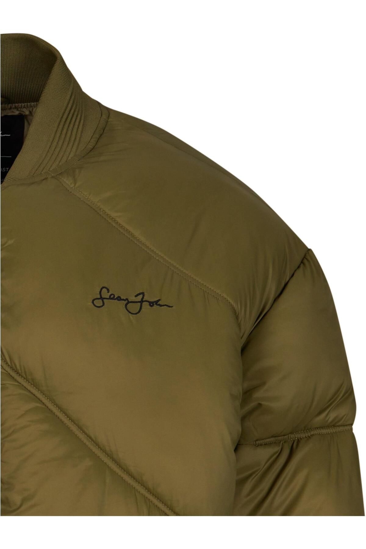 Sean John-Herren Jm233-015-1 Sj Script Logo Bomber Puffer Jacket 4