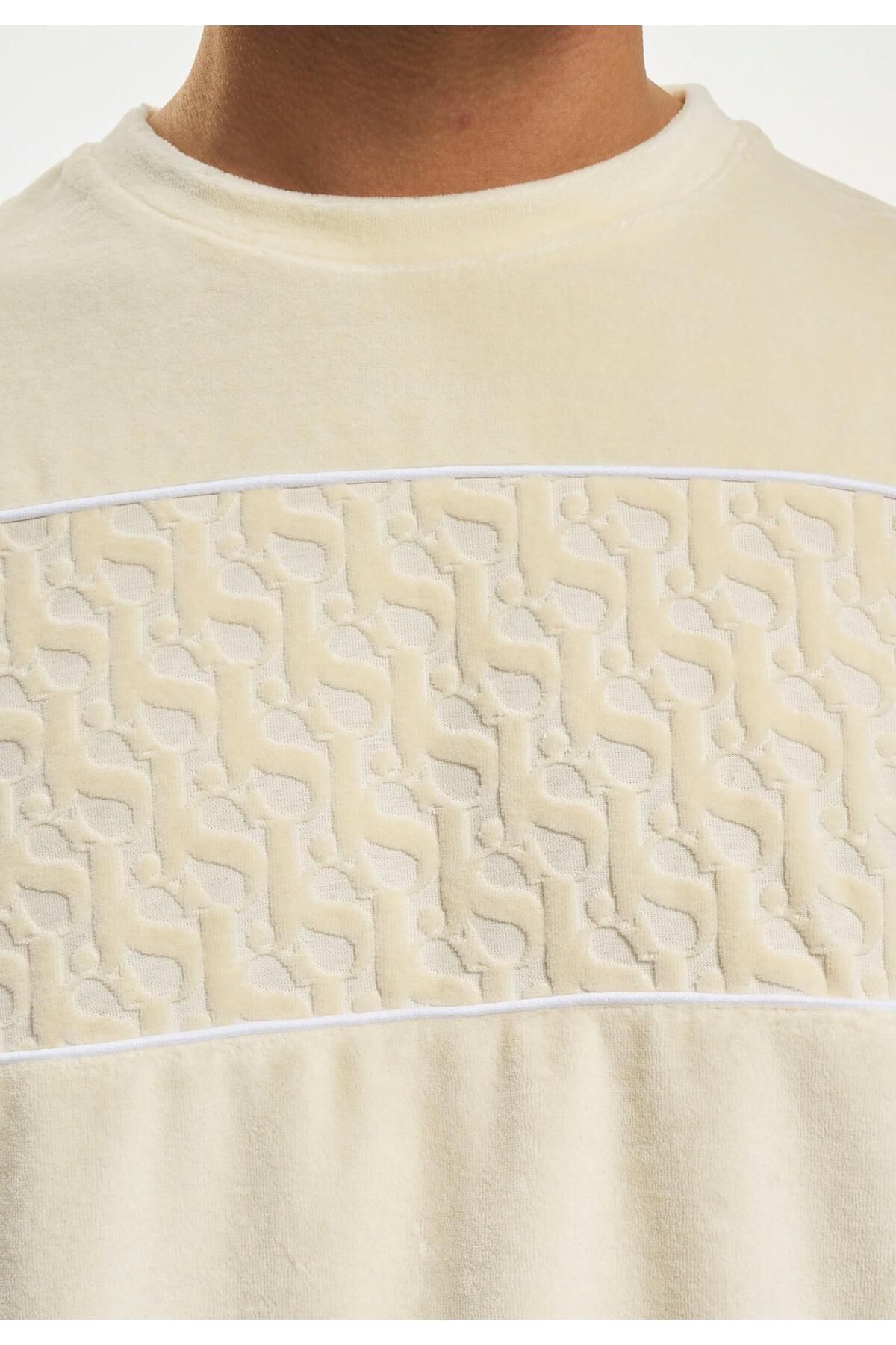 Sean John-Herren Jm232-004-02 Sj Monogram Logo Devorée Stripe Velours Tee 7