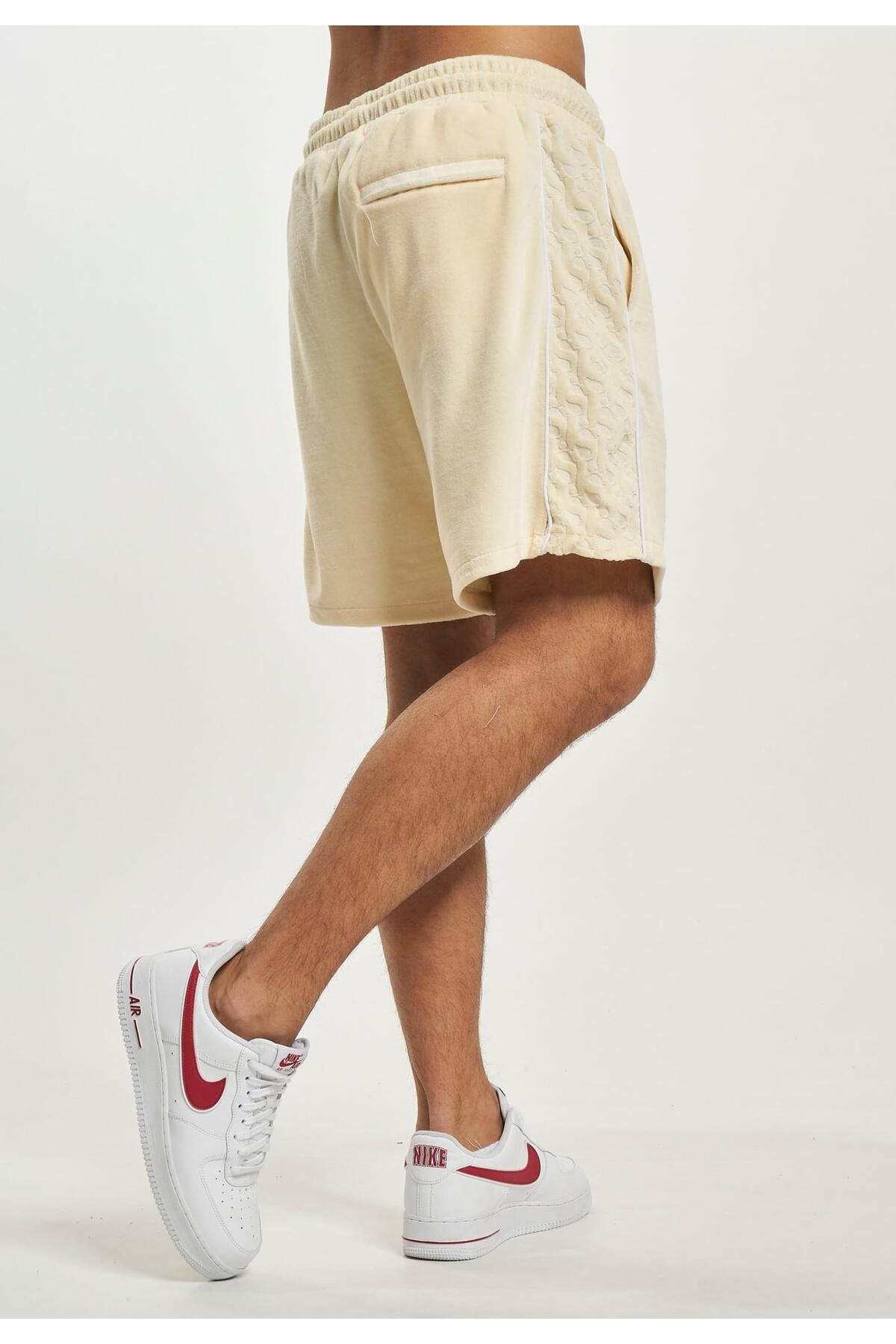 Sean John-Herren Jm232-005-02 Sj Monogram Logo Devorée Stripe Velours Shorts 4