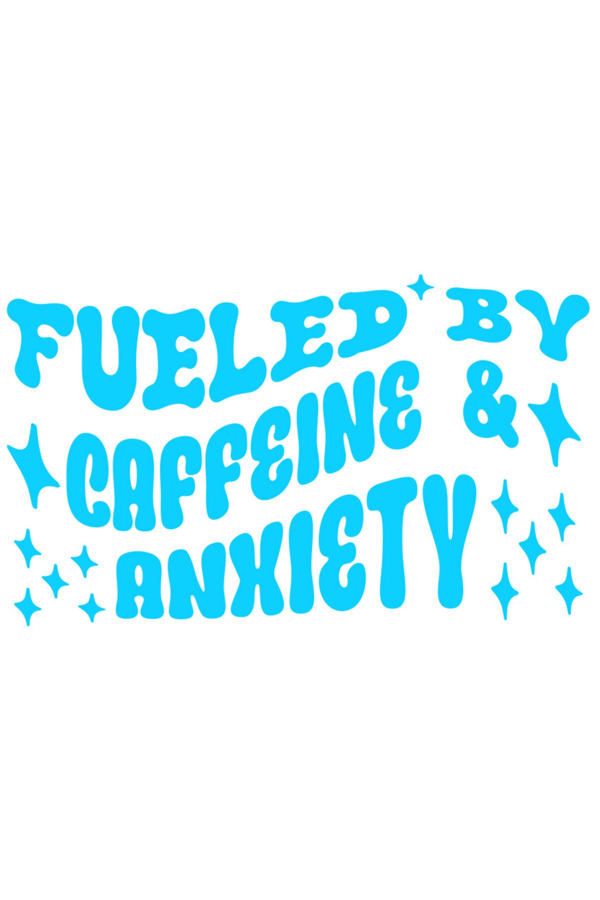 StoryGift Romania Sticker Exterior Cu Mesajul "alimentat Cu Cafeina Si Anxietate" , Vinyl Albastru, 50 Cm - One Size
