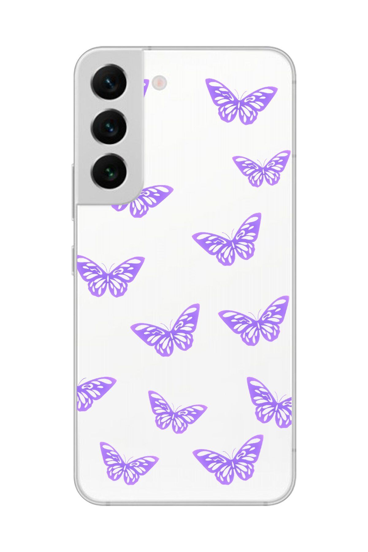 Dali Design Galaxy S22+ Uyumlu Şeffaf Kılıf Şeffaf Şeffaf Kelebek 4 Tasarımlı