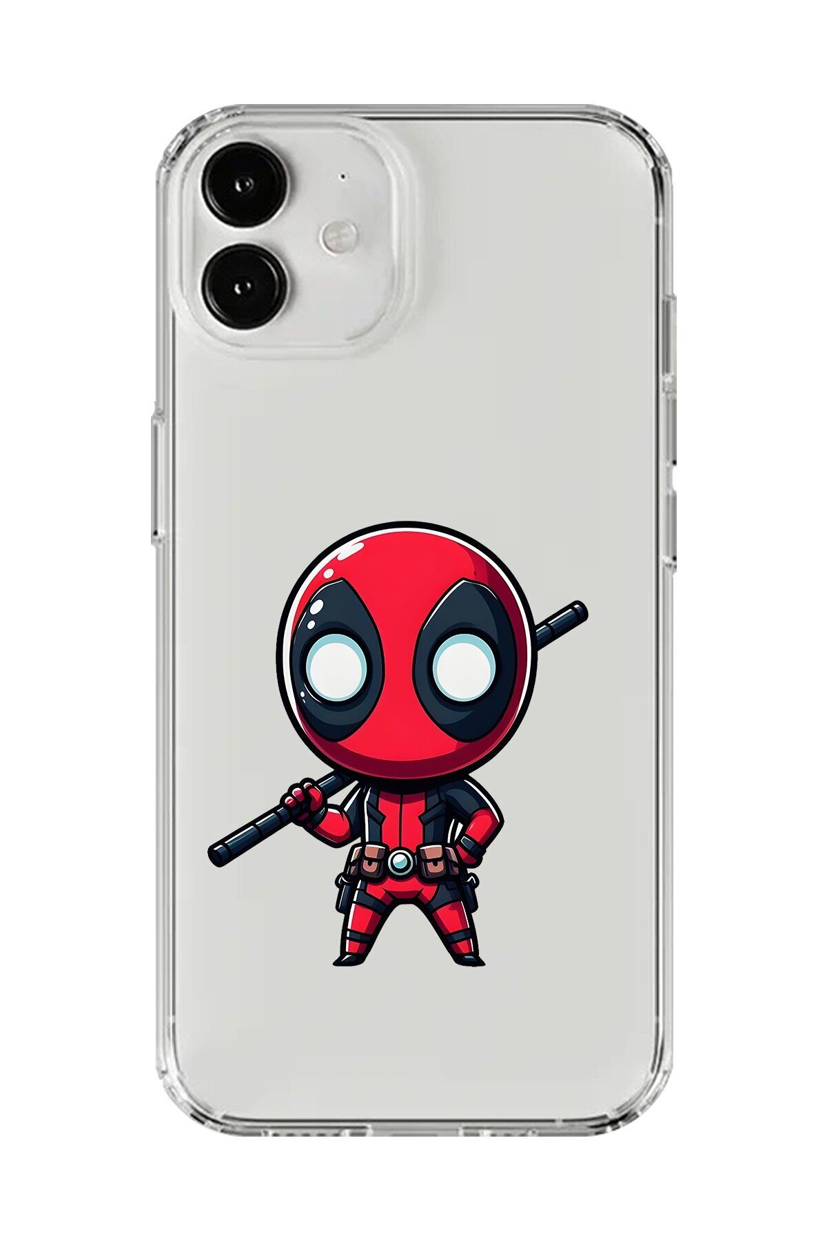 Dali Design iPhone 12 Mini Uyumlu Şeffaf Kılıf Chibi Deadpool 8 Tasarımlı