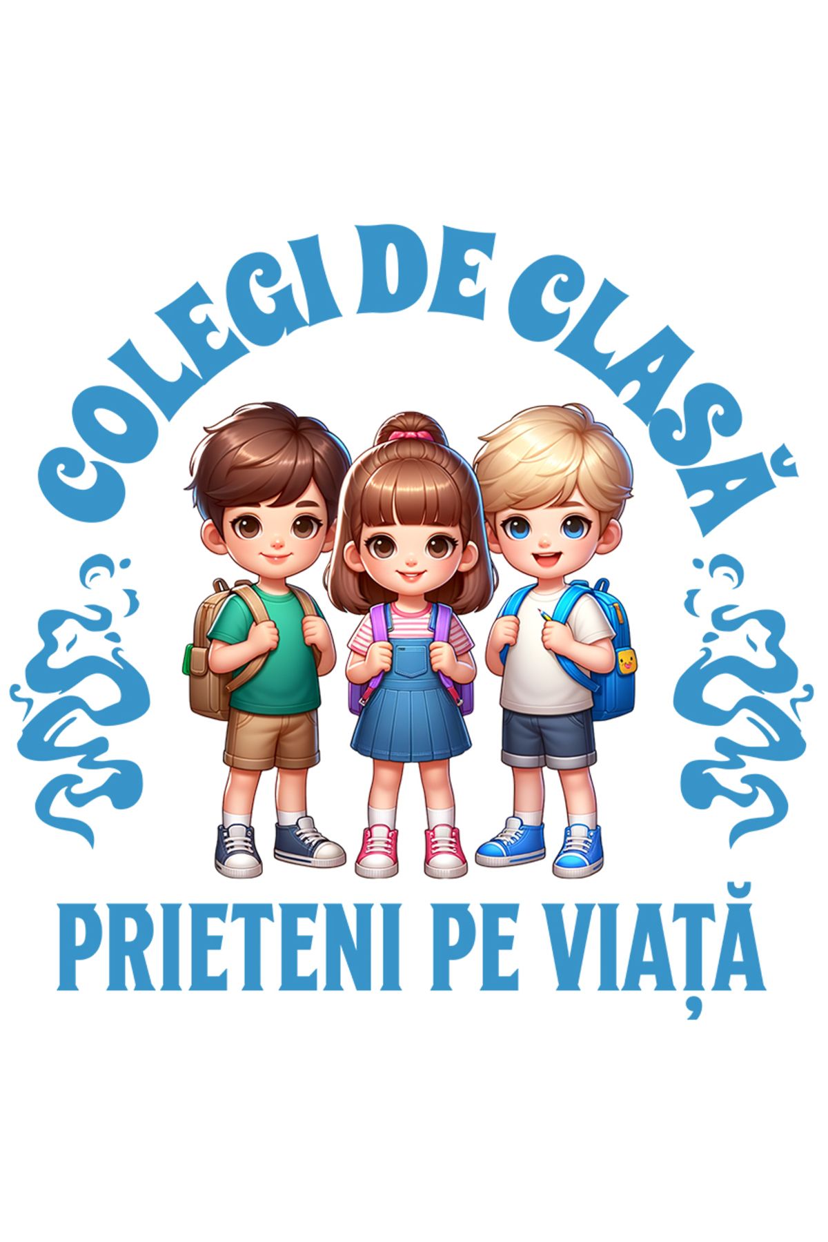StoryGift Romania Sticker Adeziv Colegi De Clasa, Prieteni Pe Viata Scoala Familie Cu Margini Albe, Pvc Viny - One Size