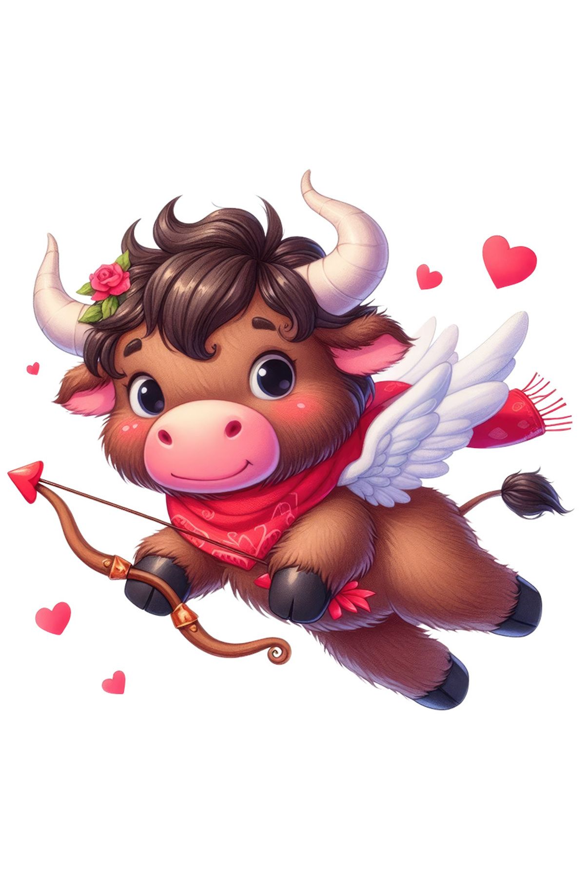 StoryGift Romania Sticker Eticheta 50cm Cu Un Zimbru Cupidon, Ilustratie, Trage Cu Arcul, Indragostire, Inimioar - One Size