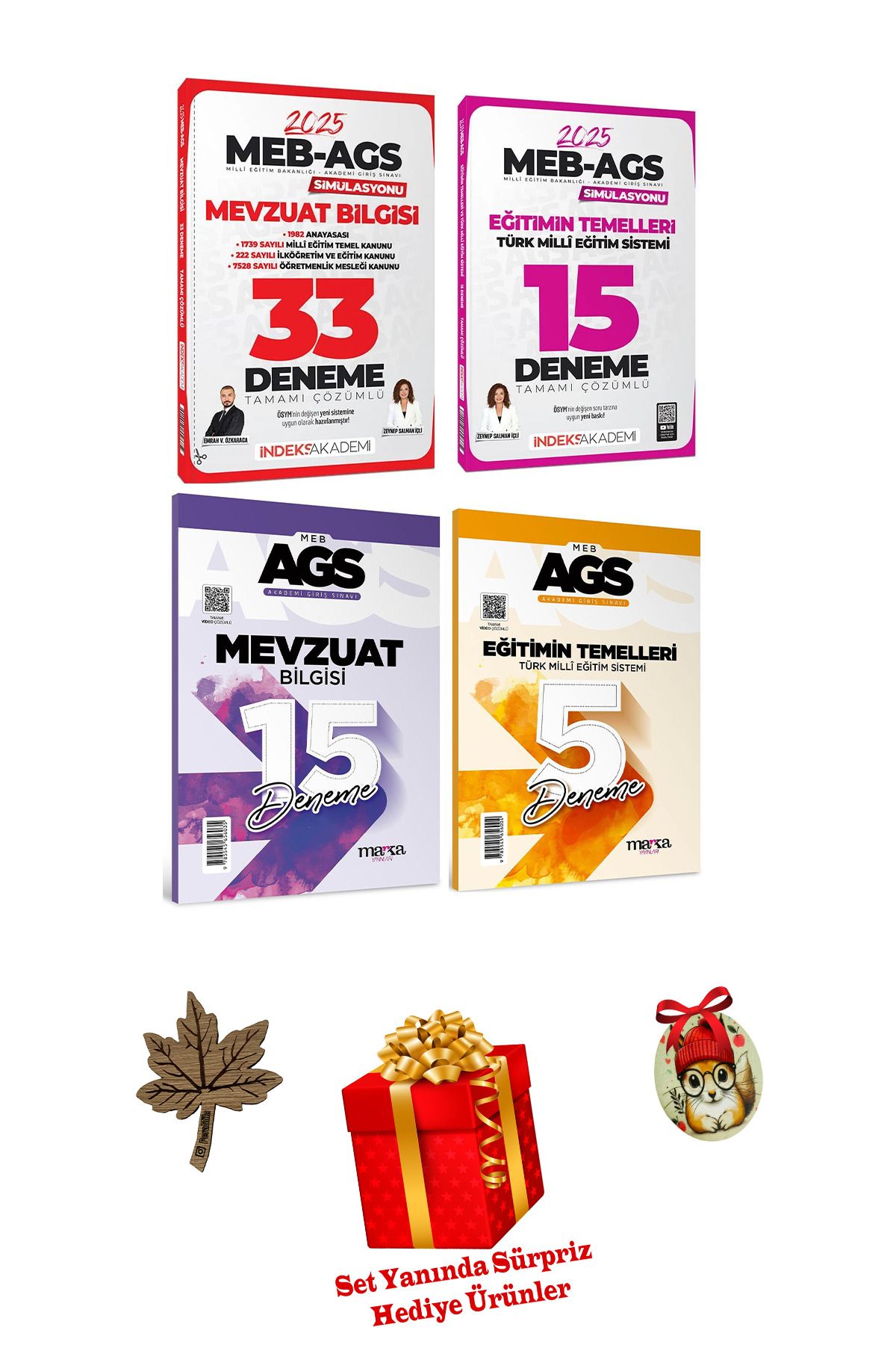 İndeks Akademi 2025 MEB AGS KPSS Eğitimin Temelleri & Mevzuat Bilgisi Deneme Seti Zeynep Salman (Hediyeli)