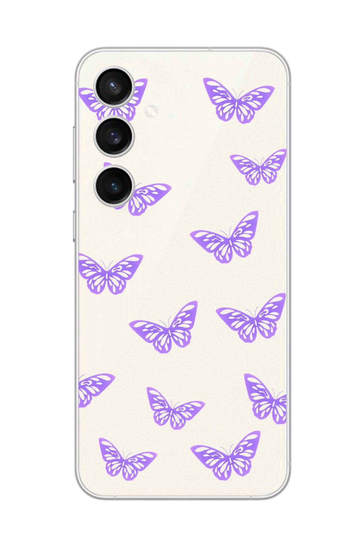Dali Design Samsung Galaxy S23+ Uyumlu Şeffaf Kılıf Şeffaf Şeffaf Kelebek 4 Tasarımlı