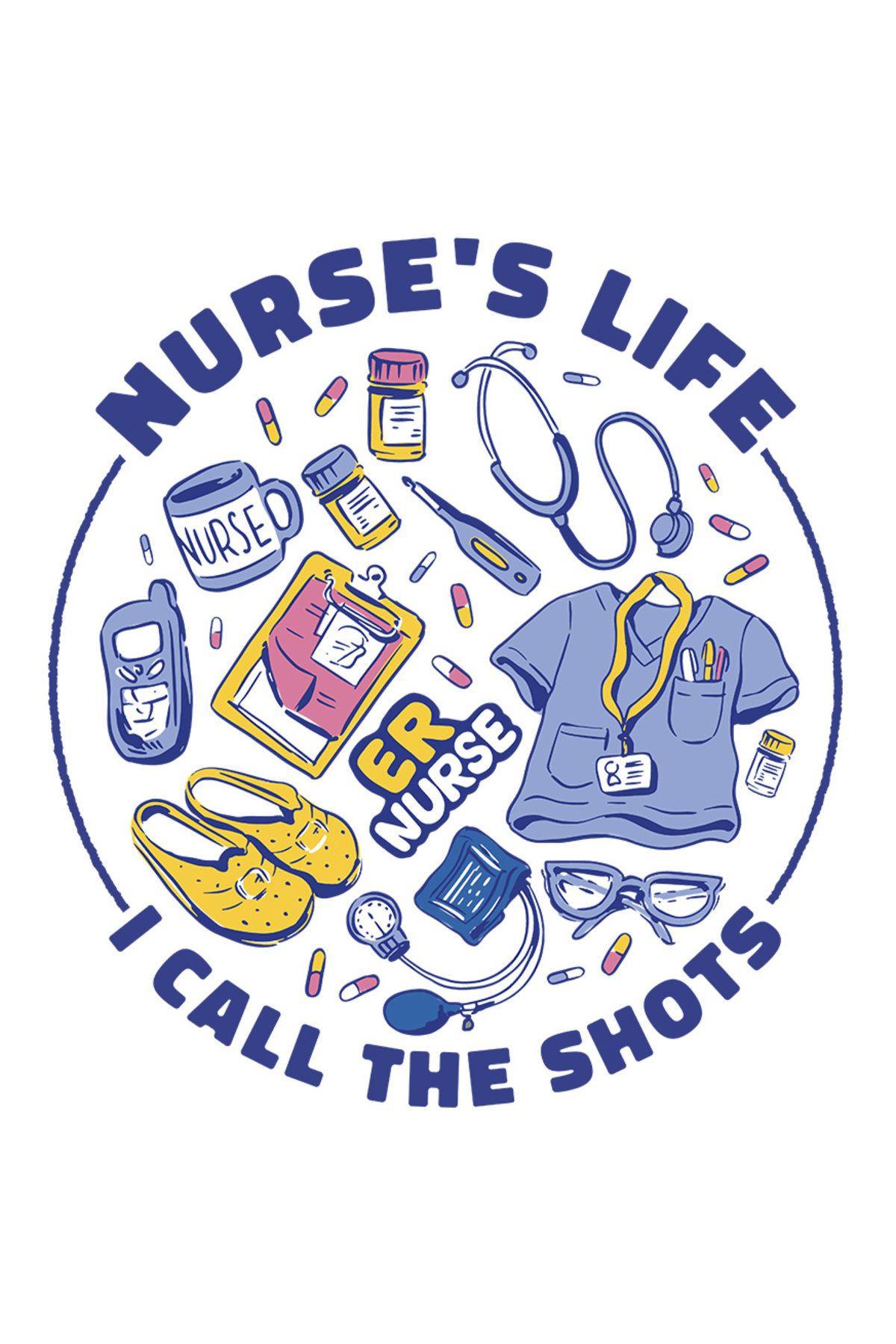 StoryGift Romania Sticker Eticheta 50cm Cu Text In Engleza Nurse's Life, Elemente Medicina, Trusa De Prim Ajutor - One Size
