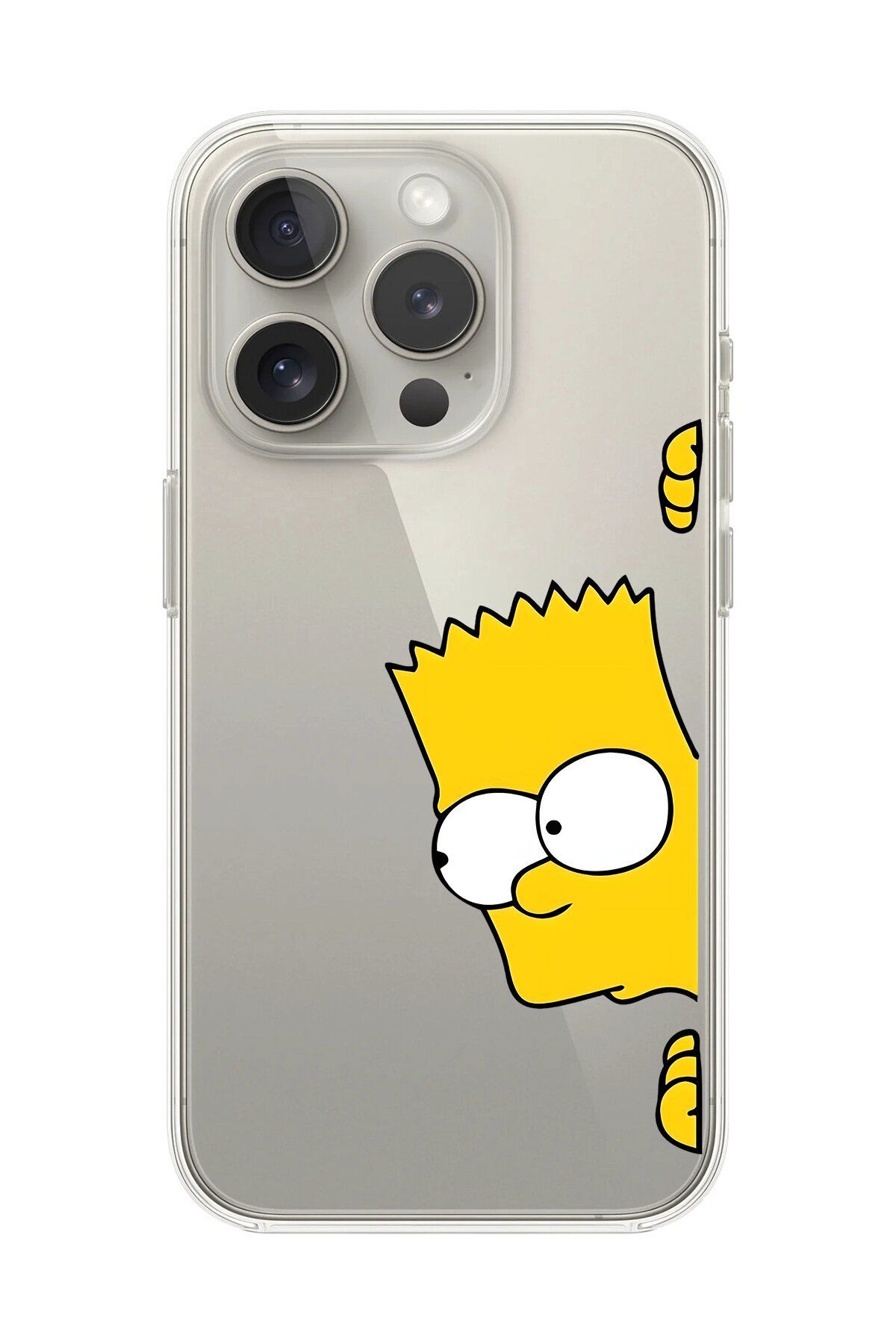 Dali Design iPhone 13 Pro Uyumlu Şeffaf Kılıf Cartoon Bart Simpson 16 Tasarımlı