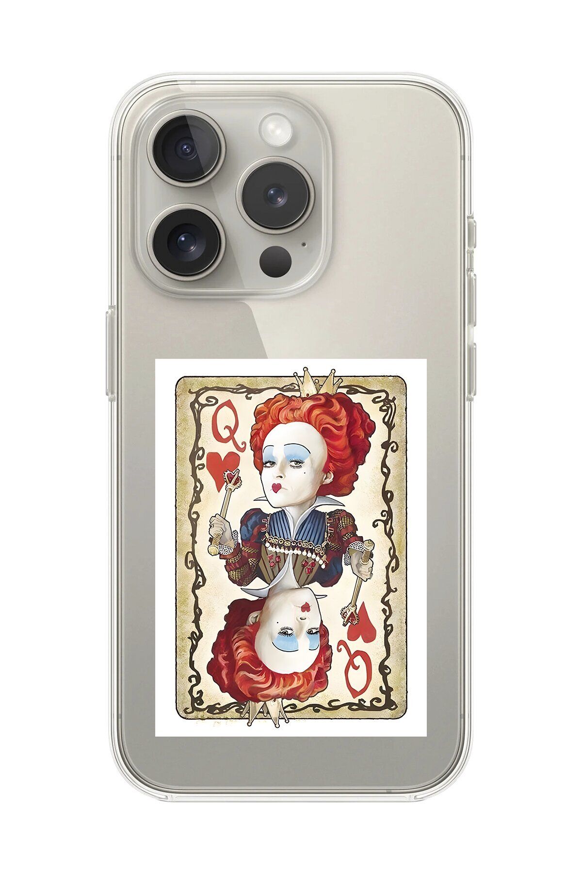 Dali Design iPhone 12 Pro Max Uyumlu Şeffaf Kılıf Kartlar Queen 3 Tasarımlı