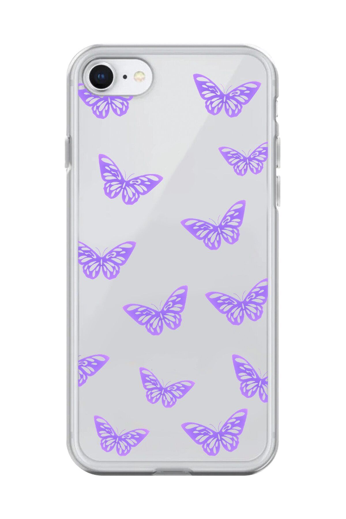 Dali Design iPhone 6S Uyumlu Şeffaf Kılıf Şeffaf Şeffaf Kelebek 4 Tasarımlı