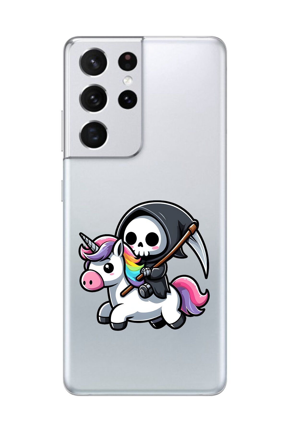Dali Design Samsung Galaxy S21 Ultra Uyumlu Şeffaf Kılıf Şeffaf New Minies 1 Tasarımlı