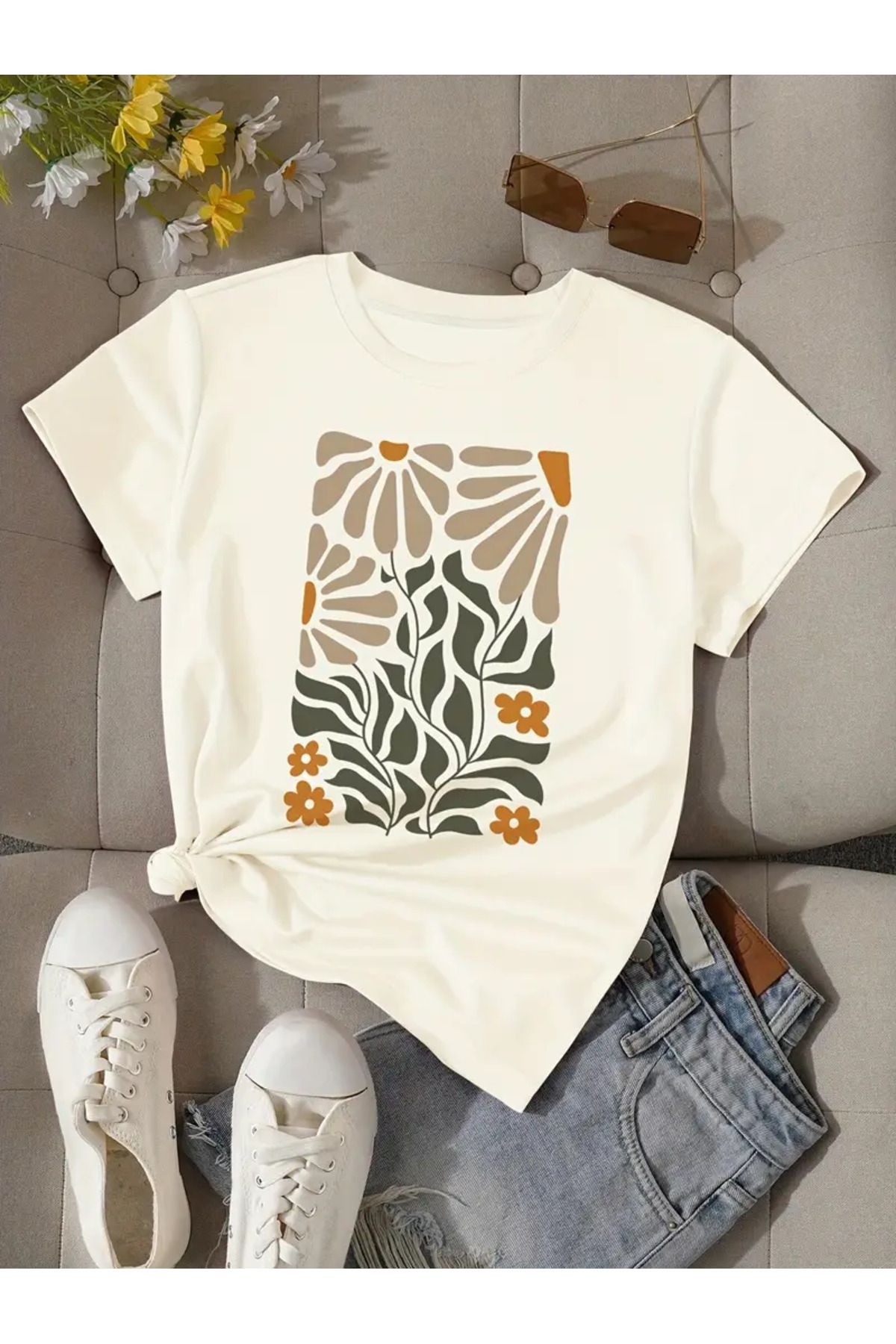 AEMİ Unisex Baskılı %100 Pamuk Oversize T-shirt