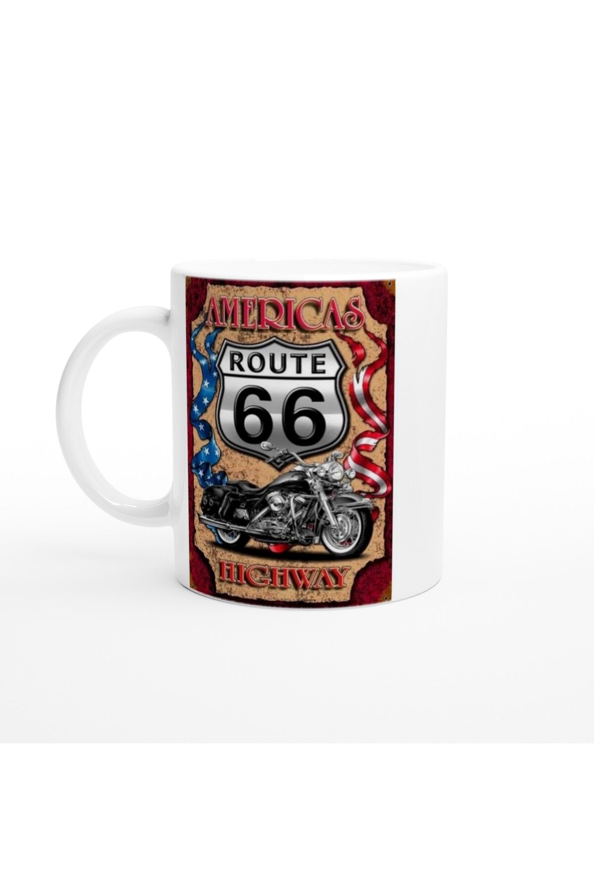 Wisdom Rain Route 66 Motosiklet Temalı Kupa Bardak